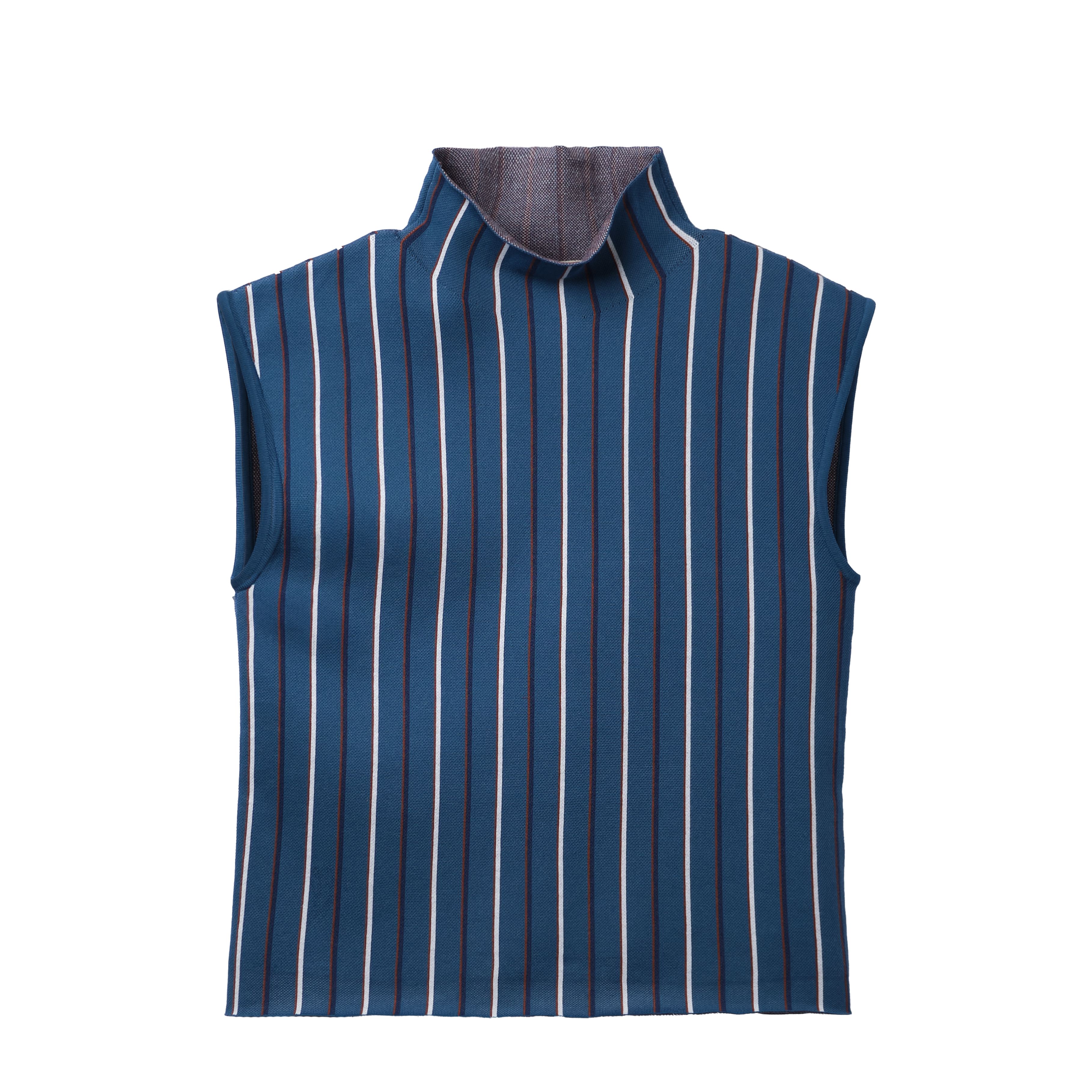 Marni Vertical Stripe Technical Knit Turtleneck Sweater Blue 6512