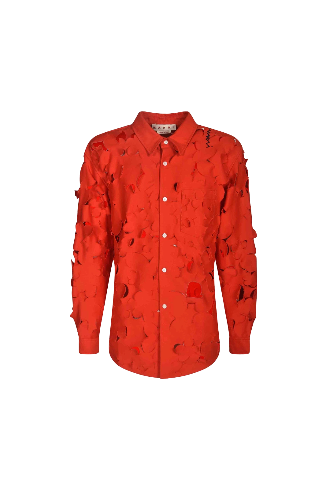 Marni Embroidered Rover Flowers Cut-Out Shirt