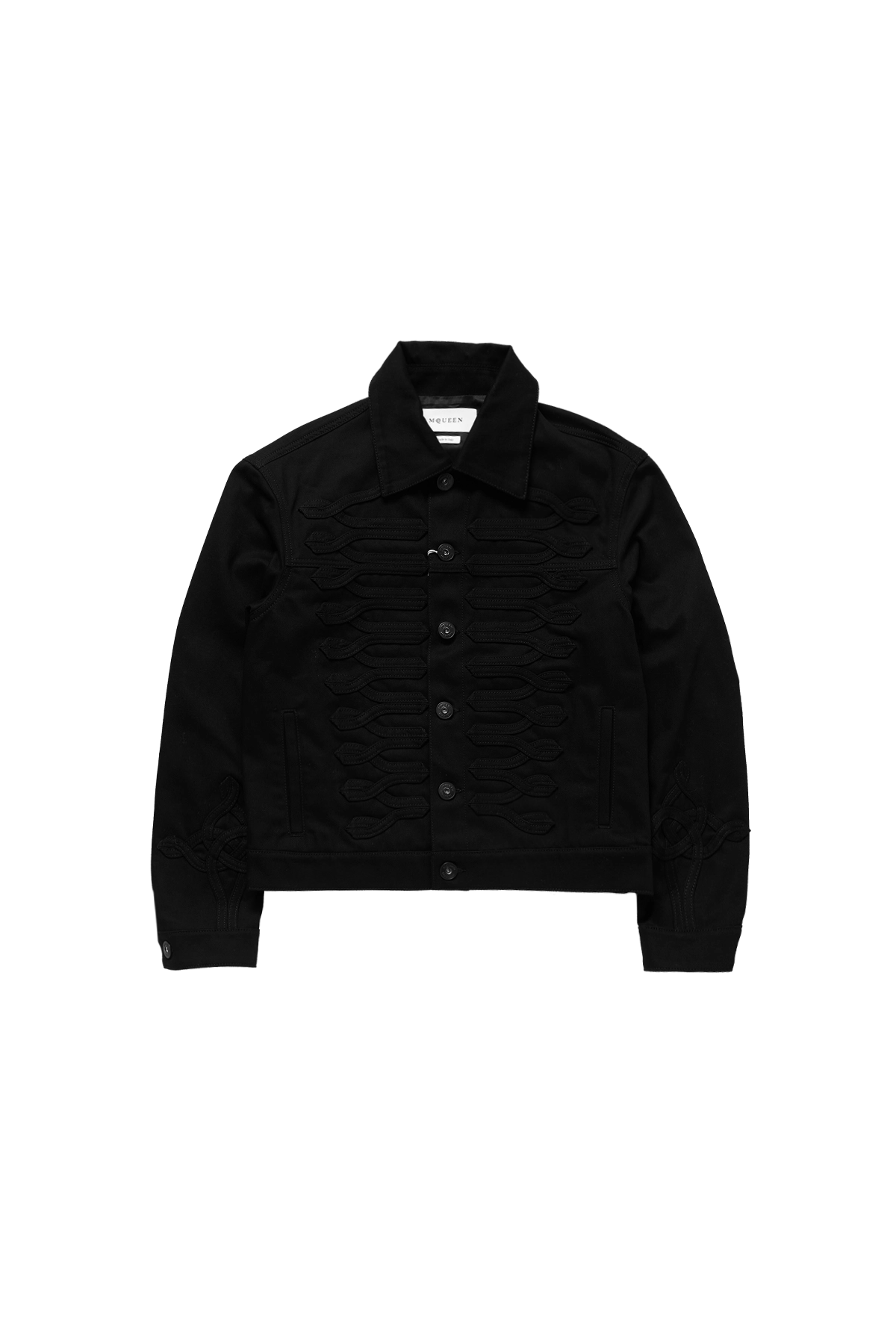 McQueen Military Denim Jacket Black