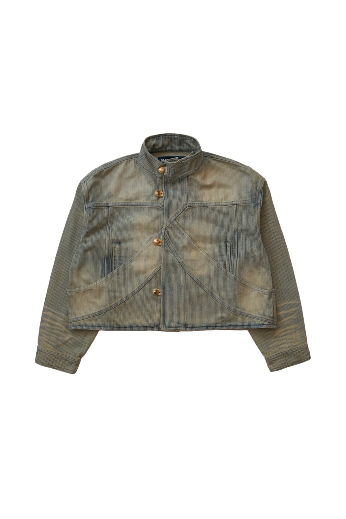 Namesake Striped Fox Denim Jacket Blue