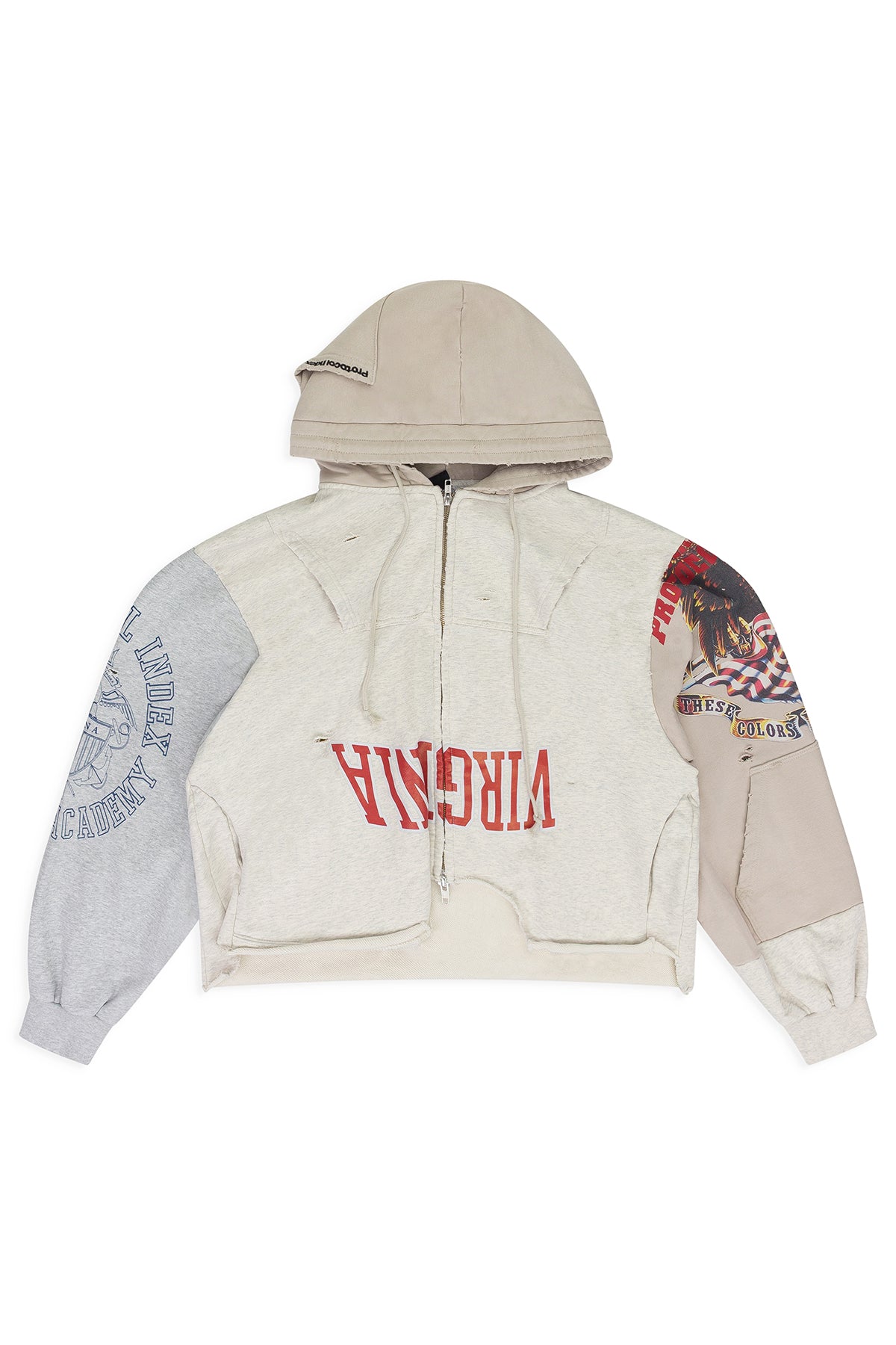 Protocol Index Upside Down Zip Hoodie White