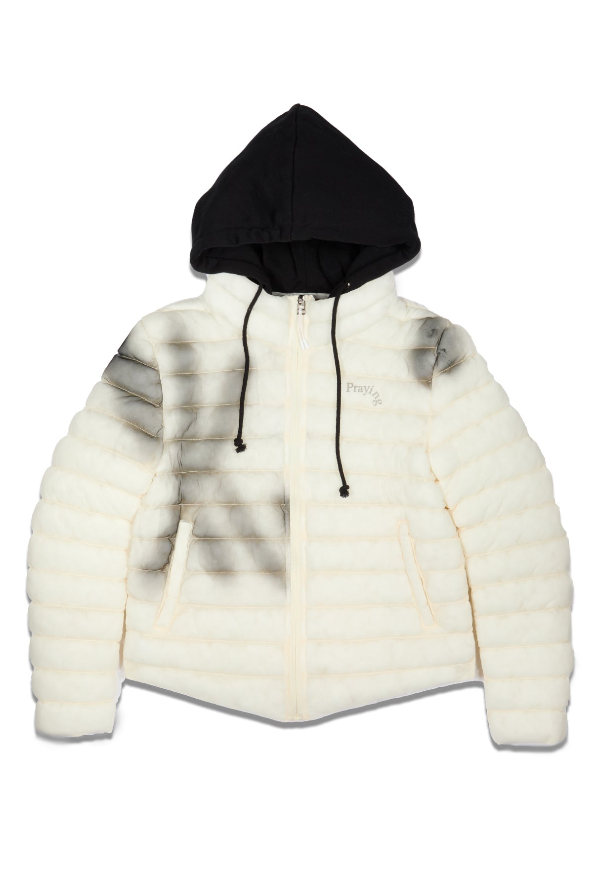 Praying Navy Puffer Jacket Blue