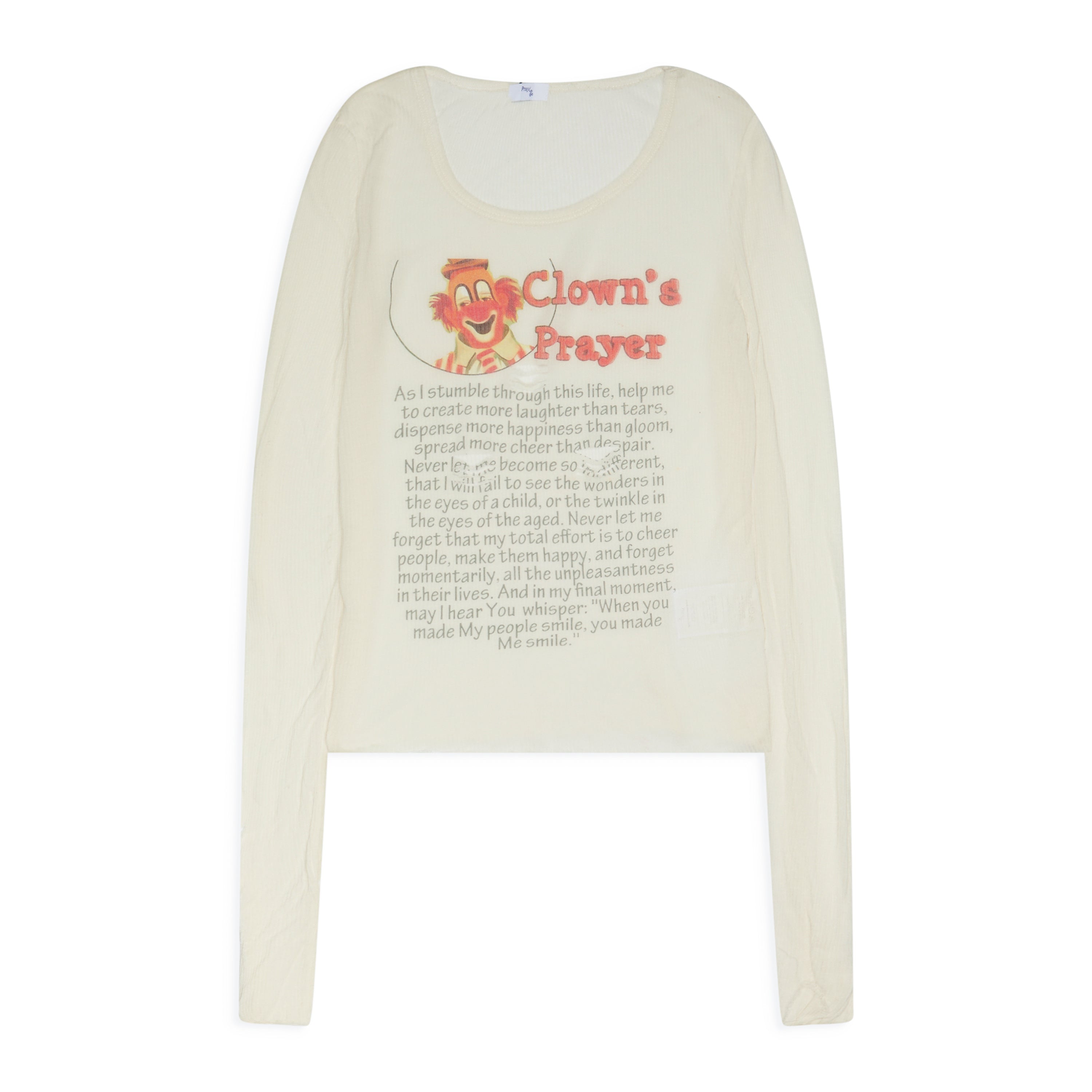 Praying Clown L/S White