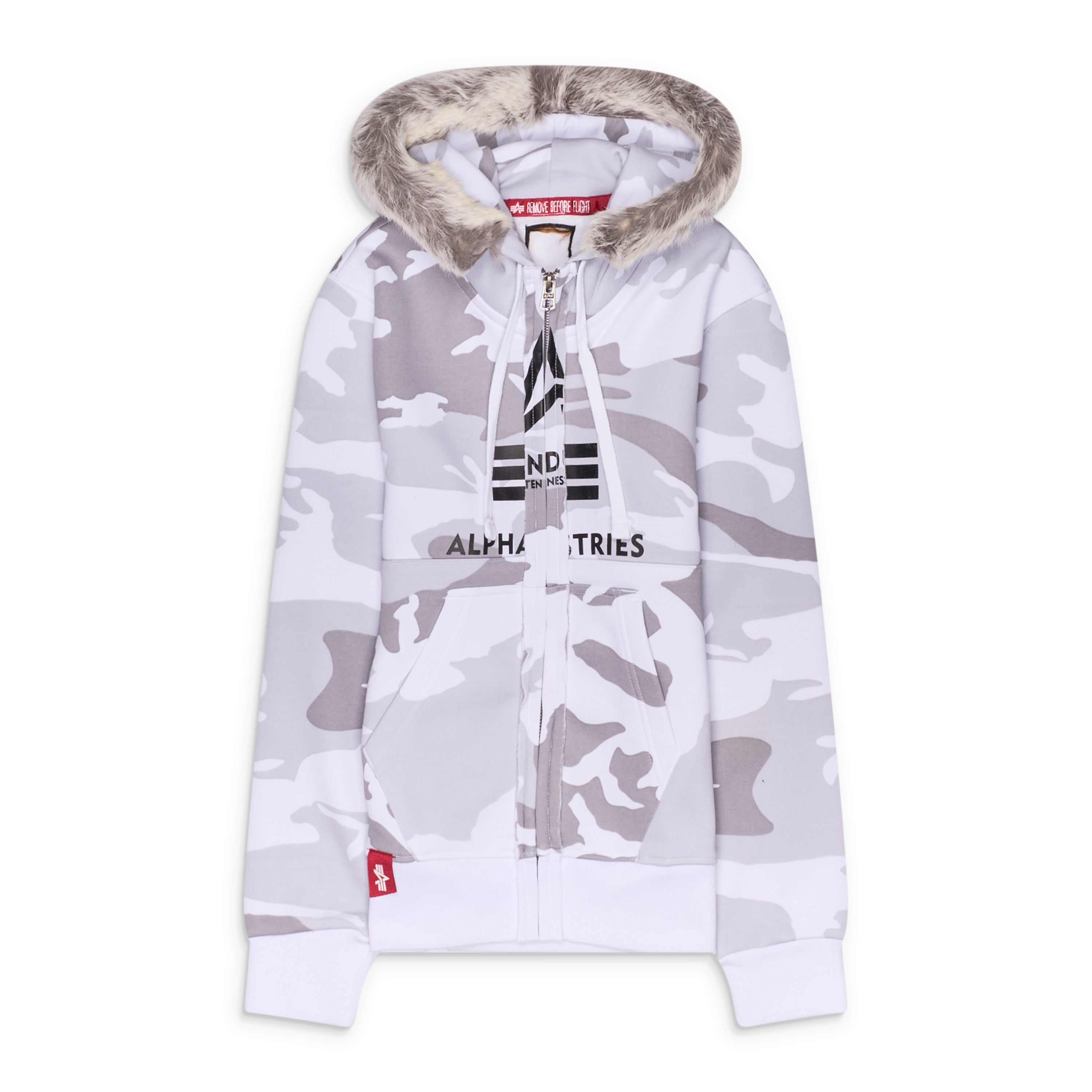 Prototypes Fleece Backed Fur Trimmed Hoodie White