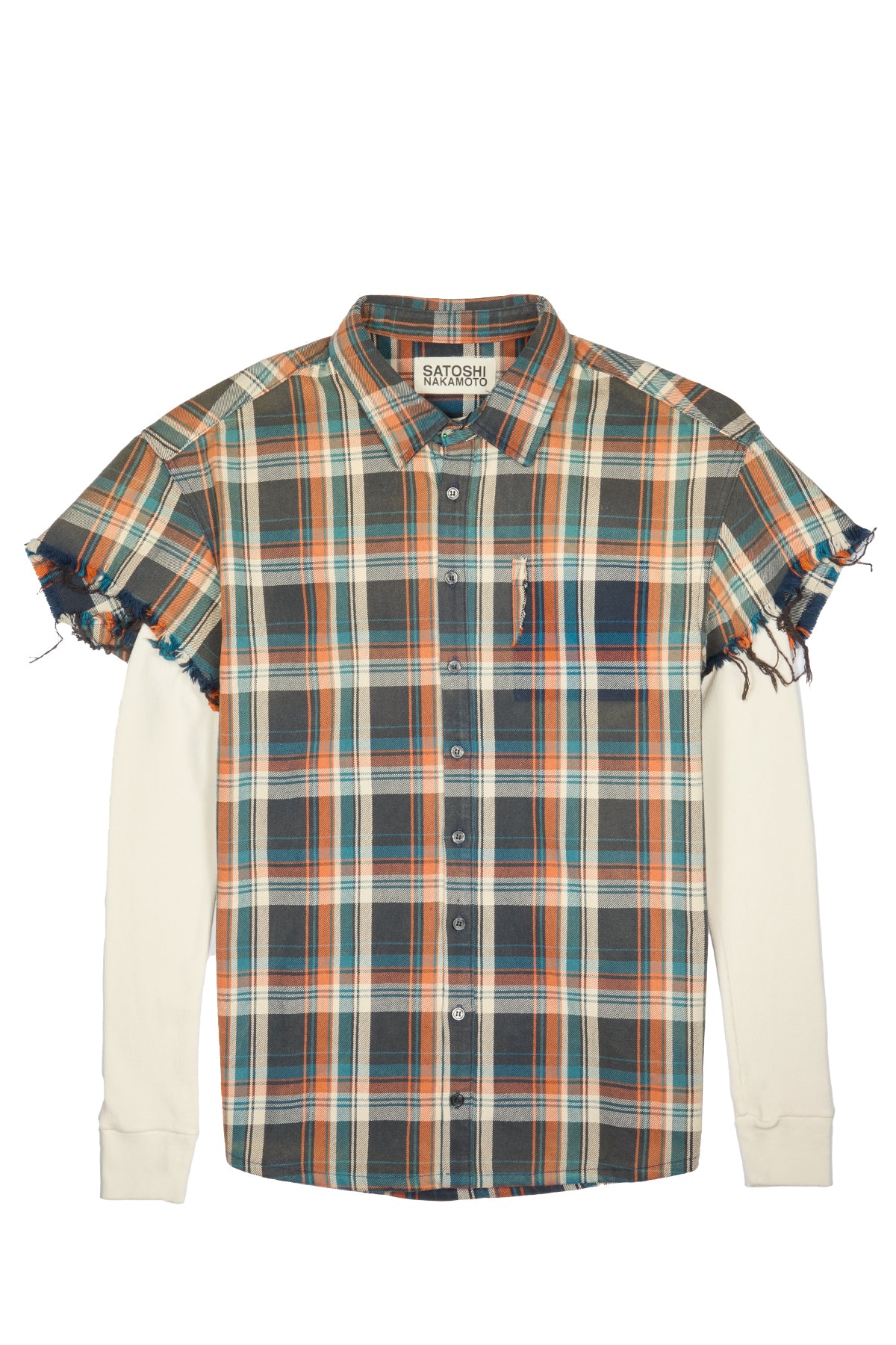 Satoshi Nakamoto Bender Cut Off Flannel Orange