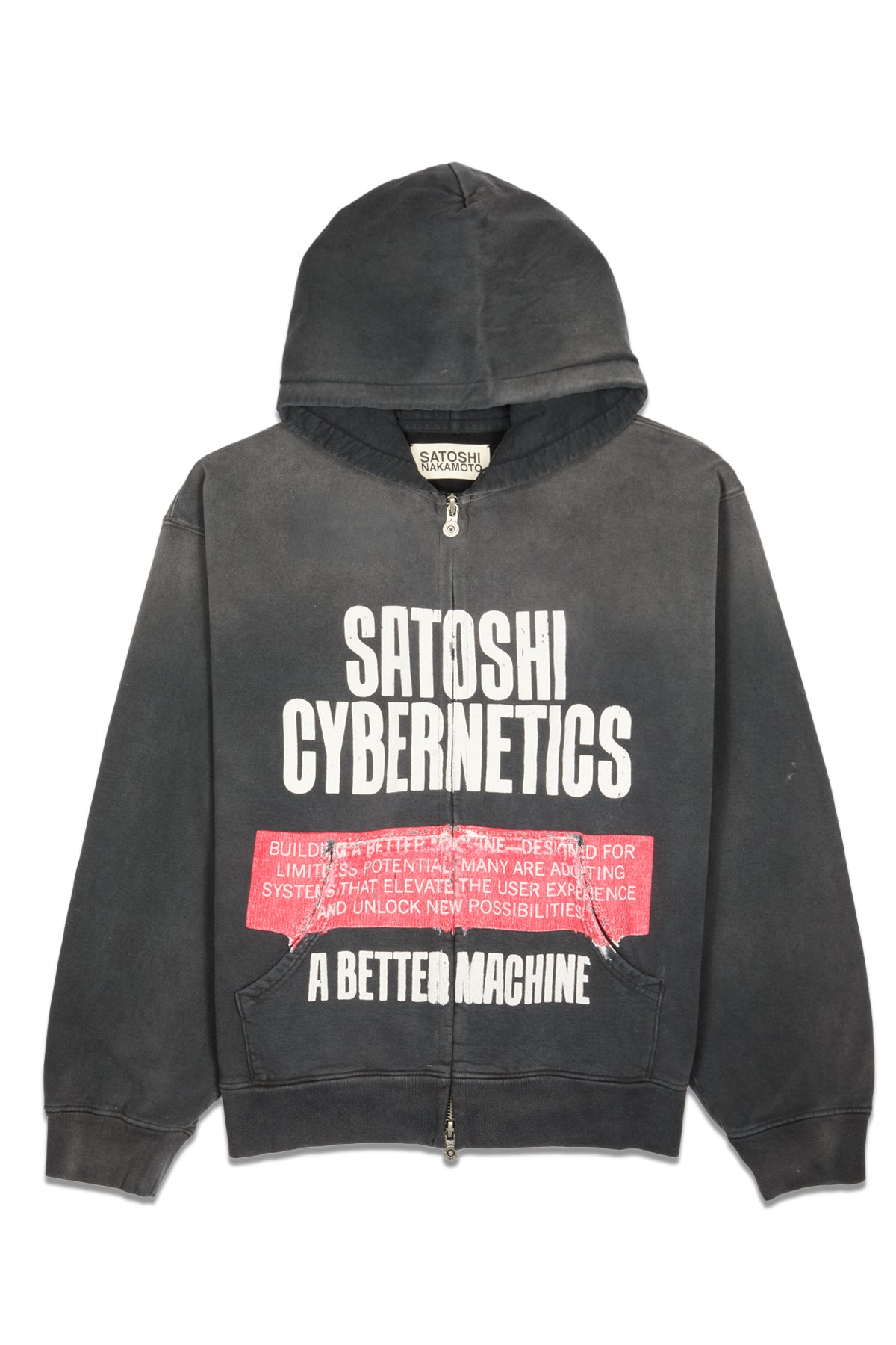 Satoshi Nakamoto Cybernetics Zip Up Hoodie Black
