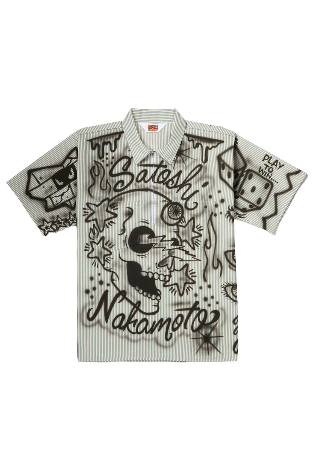 Satoshi Nakamoto Abandoned Theme Park Half Zip Blue