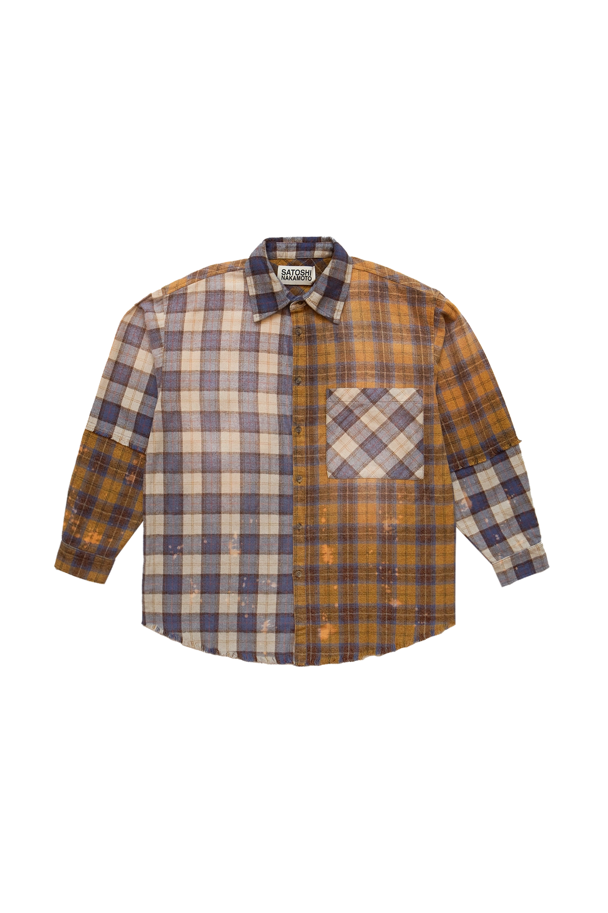 Satoshi Nakamoto Patchwork Logo Flannel Brown