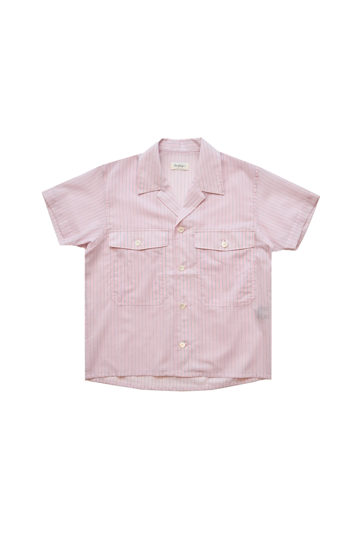 Second Layer Ss Open Collar Shirt Pink