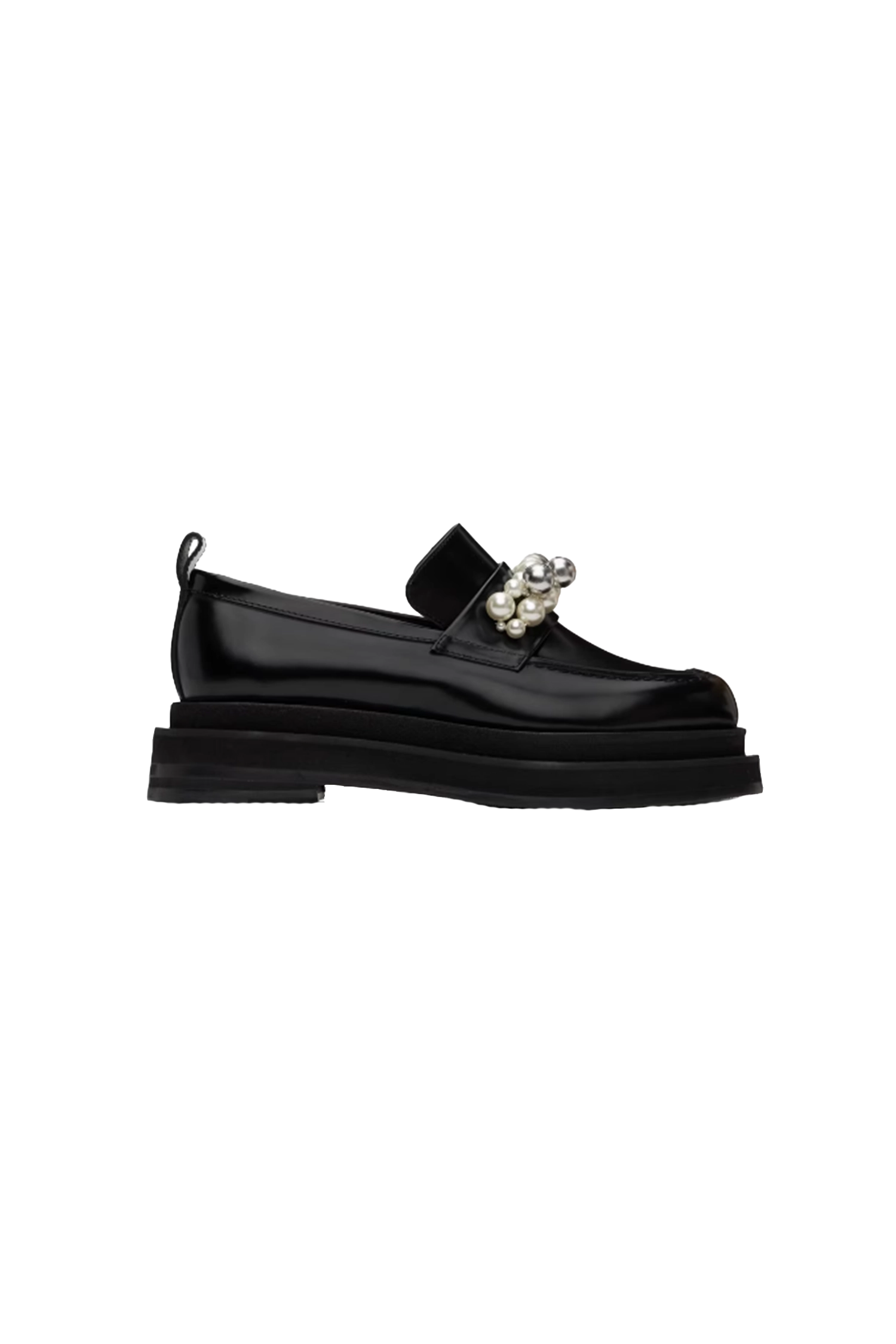 Simone Rocha Beaded Bell Charm Heart Toe Platform Loafers