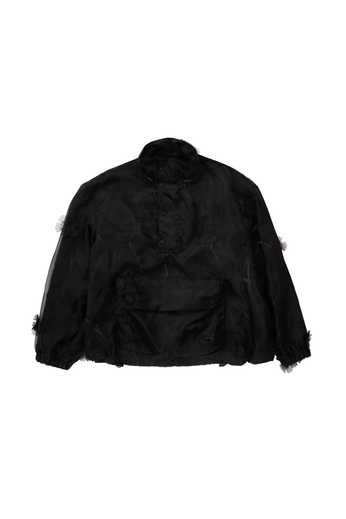 Simone Rocha Layered Cargo Flap Pocket Detail Cagoule Black
