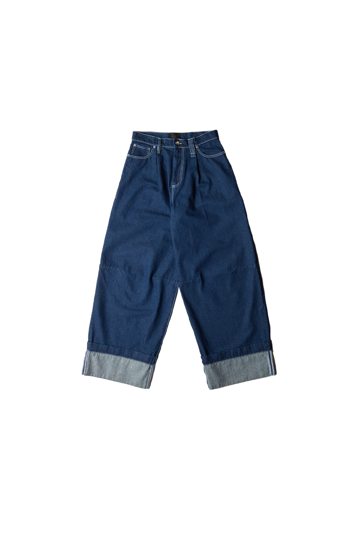 Simone Rocha Wide Leg Puddle Denim Jeans W/ Emb Blue