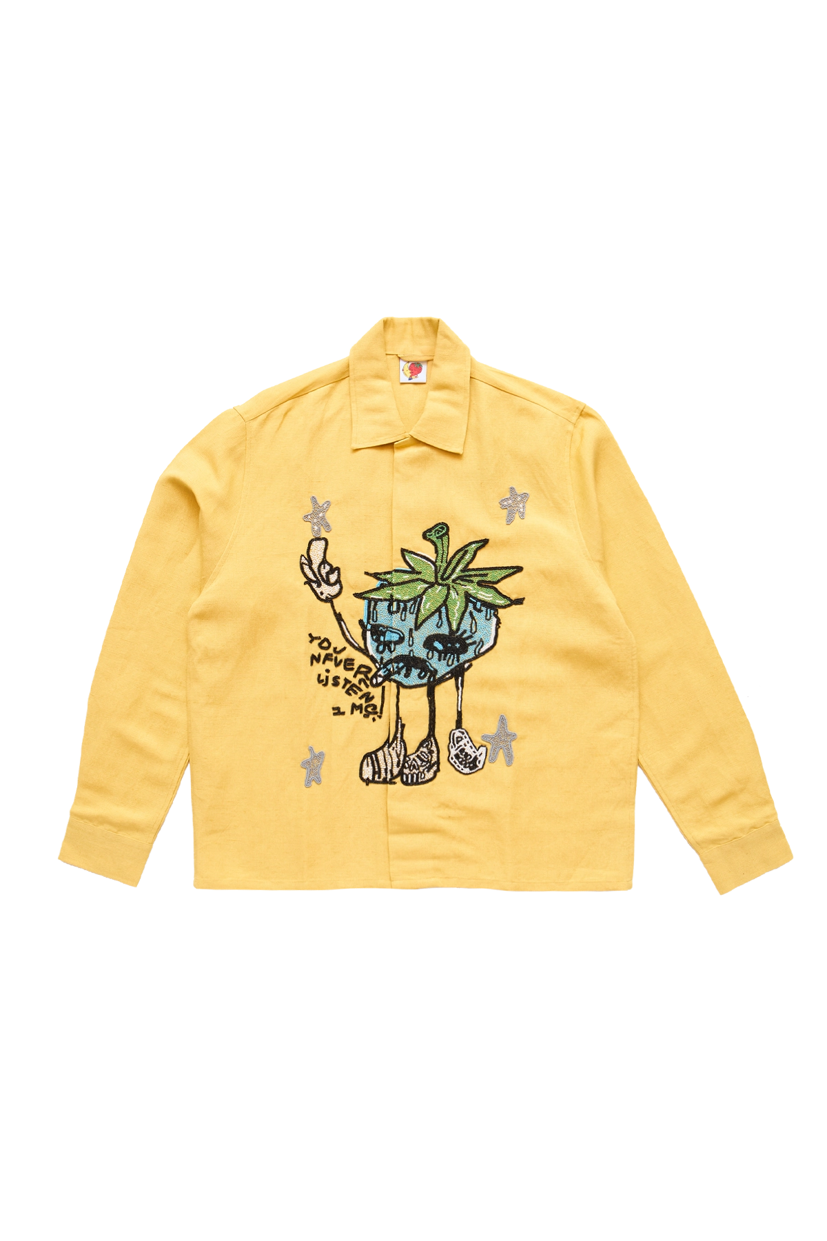 Sky High Farm Smoke Strawbabies Beaded Shirt Yellow