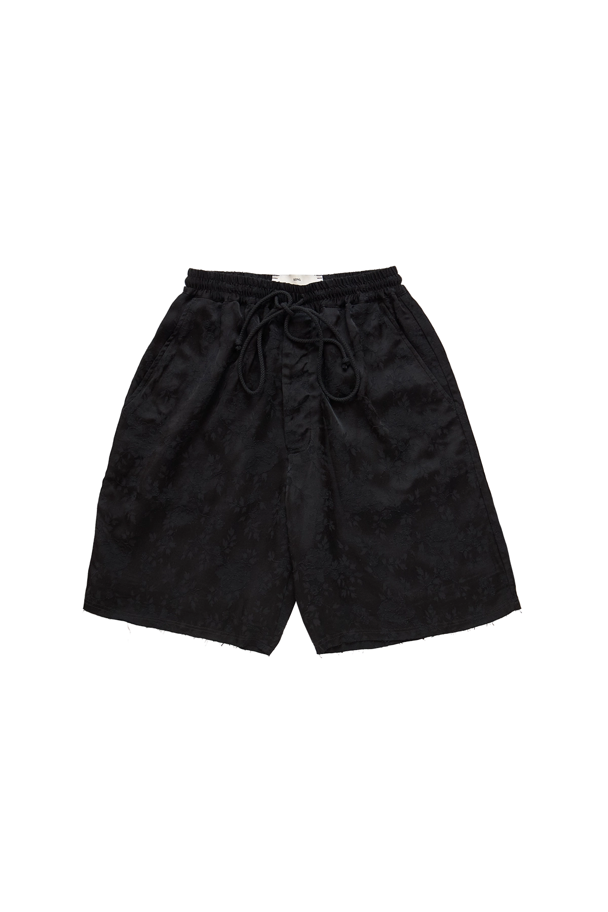 Song For The Mute Raw Lined Elasticated Shorts Black