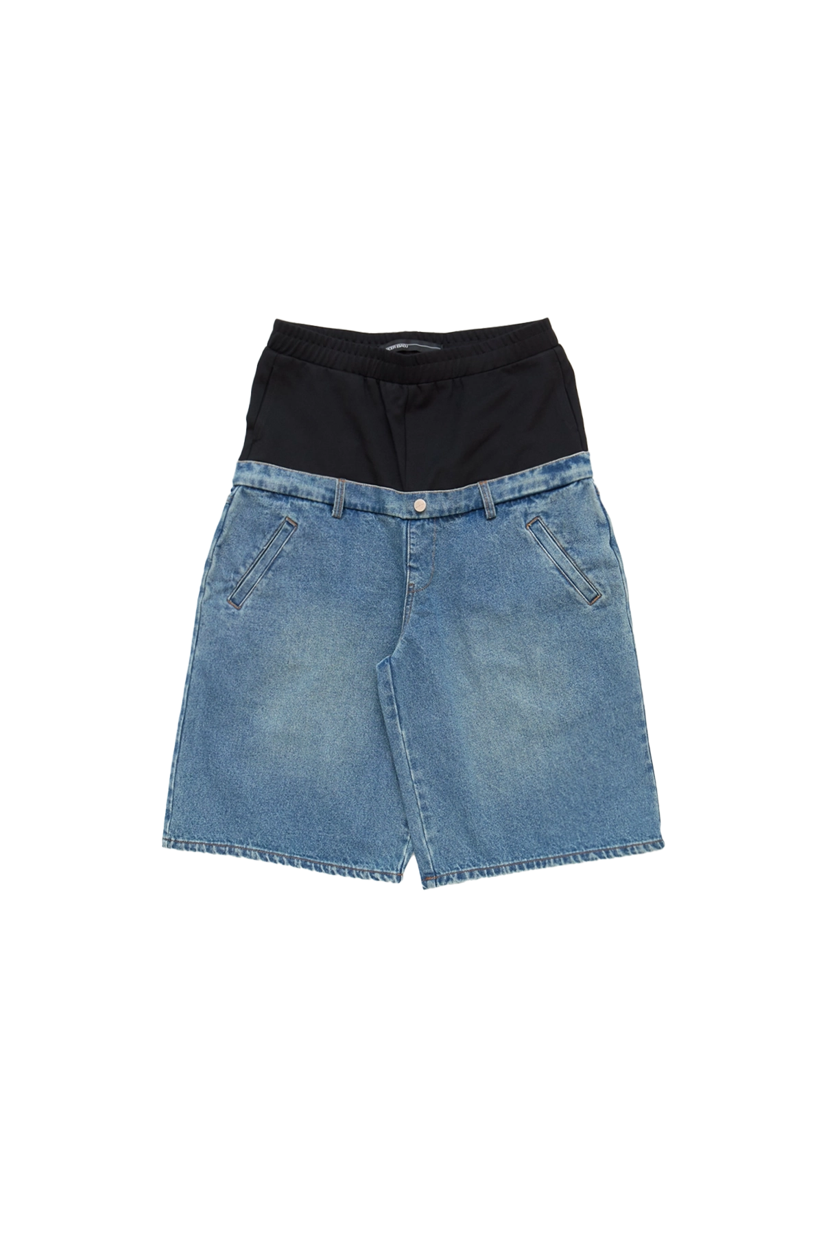 Spencer Badu Double Waist Denim Shorts Blue