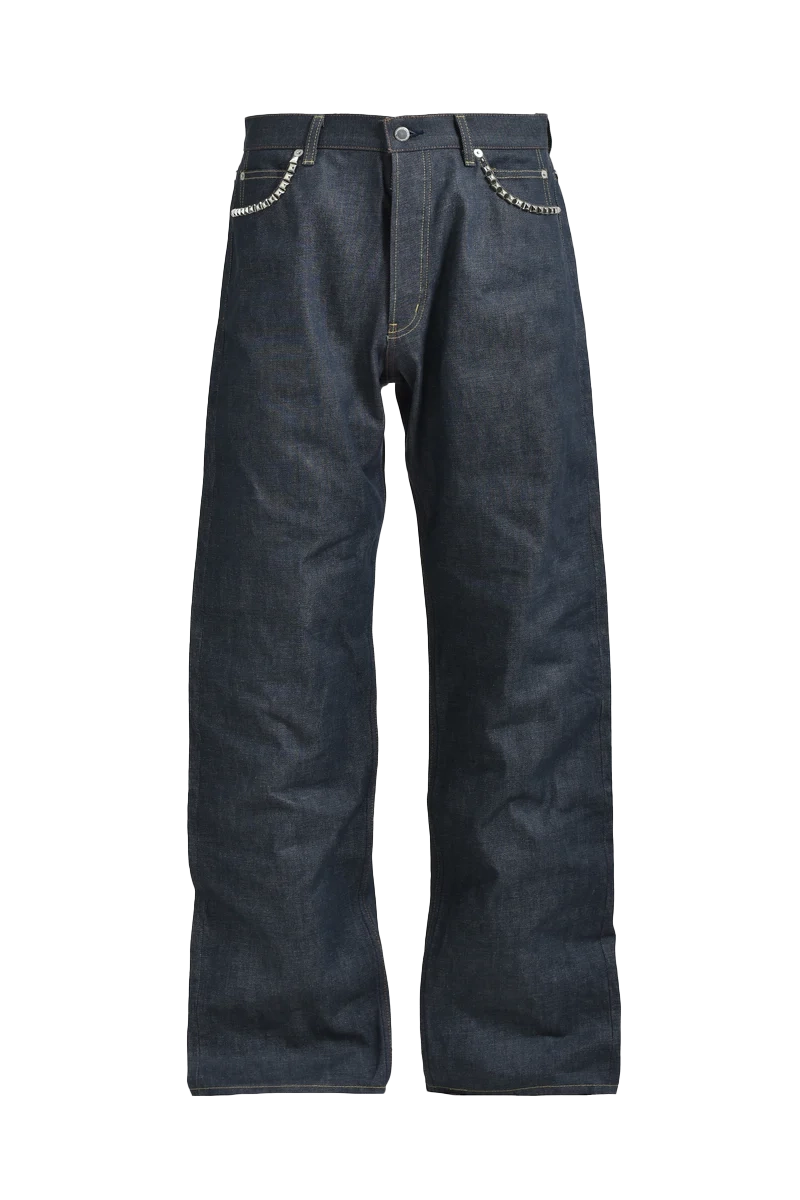 Thesoloist Selvedge Baggy Jean.(Studs) Blue – ESSXNYC