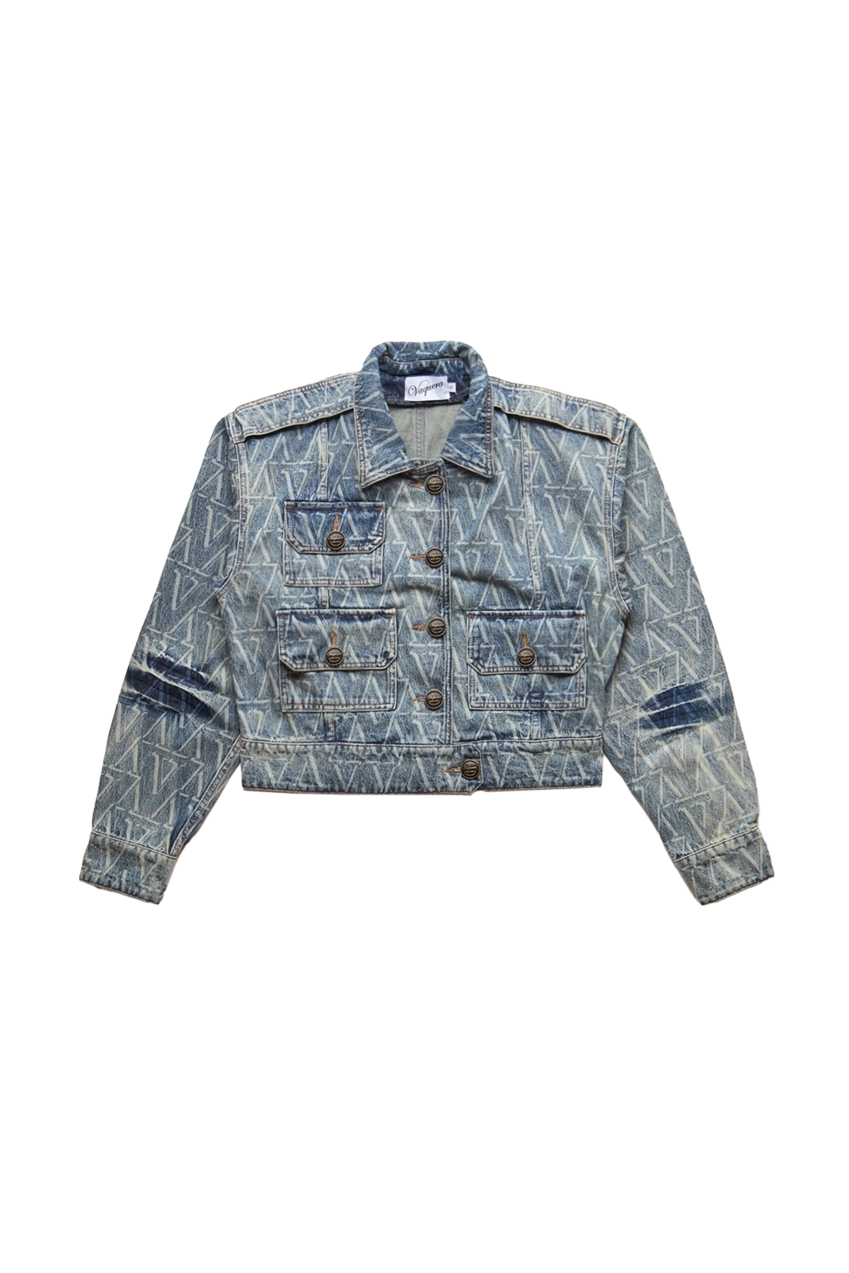 Vaquera Women Denim Jacket Woven Blue