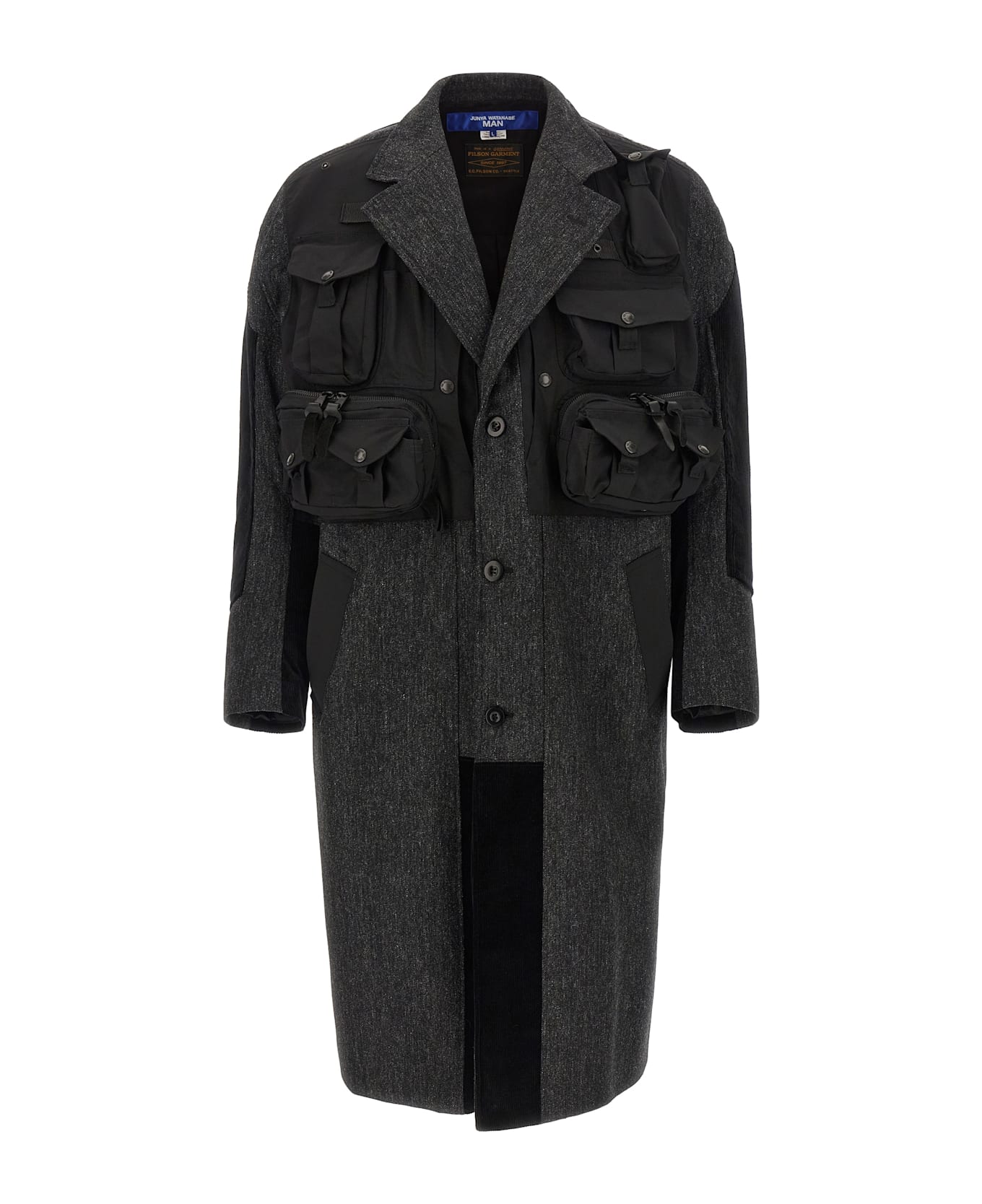 Junya Watanabe Man Filson X Junya Tweed Coat With Pockets 1-Black
