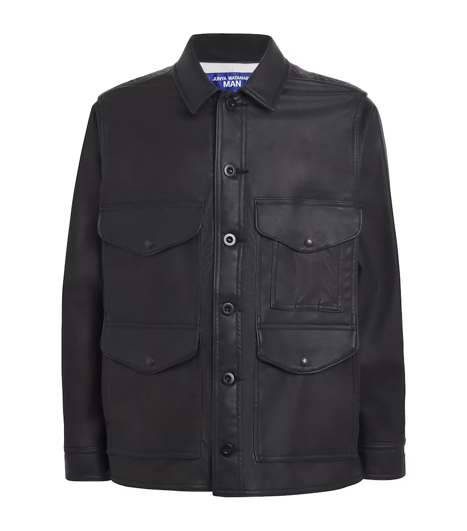 Junya Watanabe Man Filson X Junya Faux Leather Jacket 1-Black Junya Watanabe Man Filson X Junya Faux Leather Jacket 1-Black