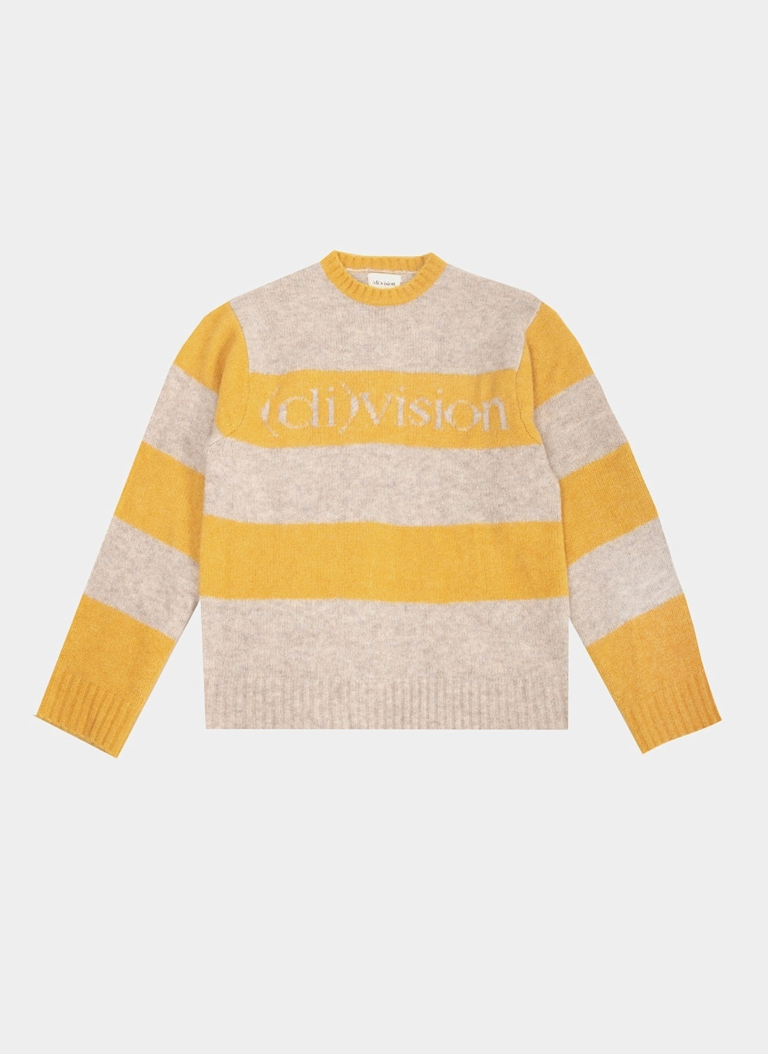 (DI)VISION Striped Logo Knit Sweater Yellow