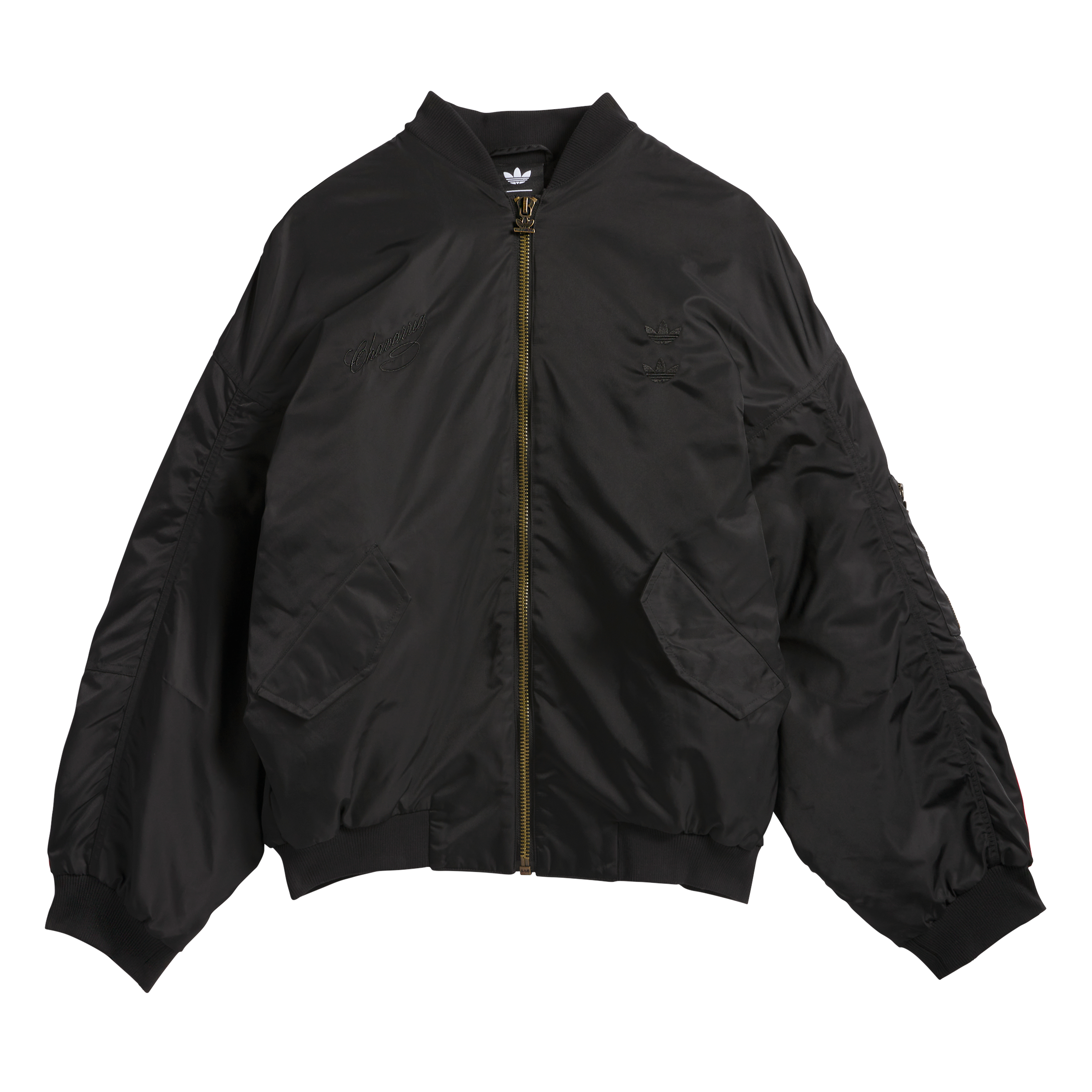 Adidas X Willy Chavarria Leather Bomber Jacket Black