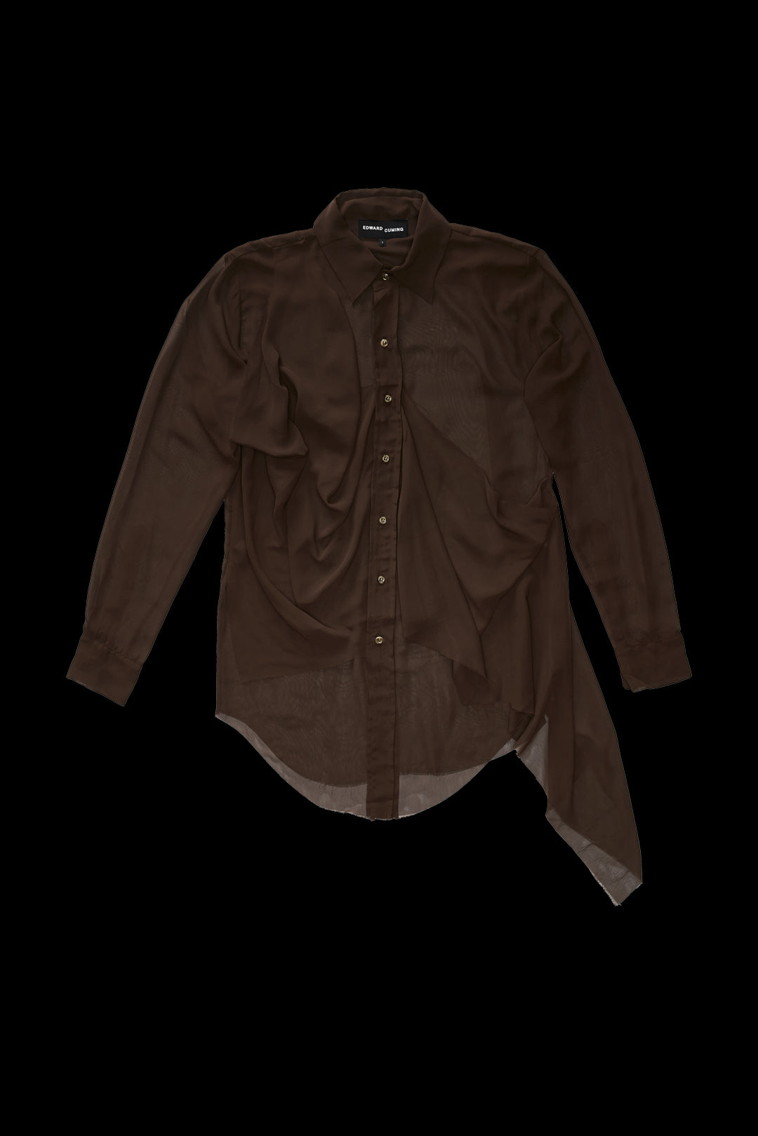 Edward Cuming Womens Saggy Draped Pkt Shirt Brown 705