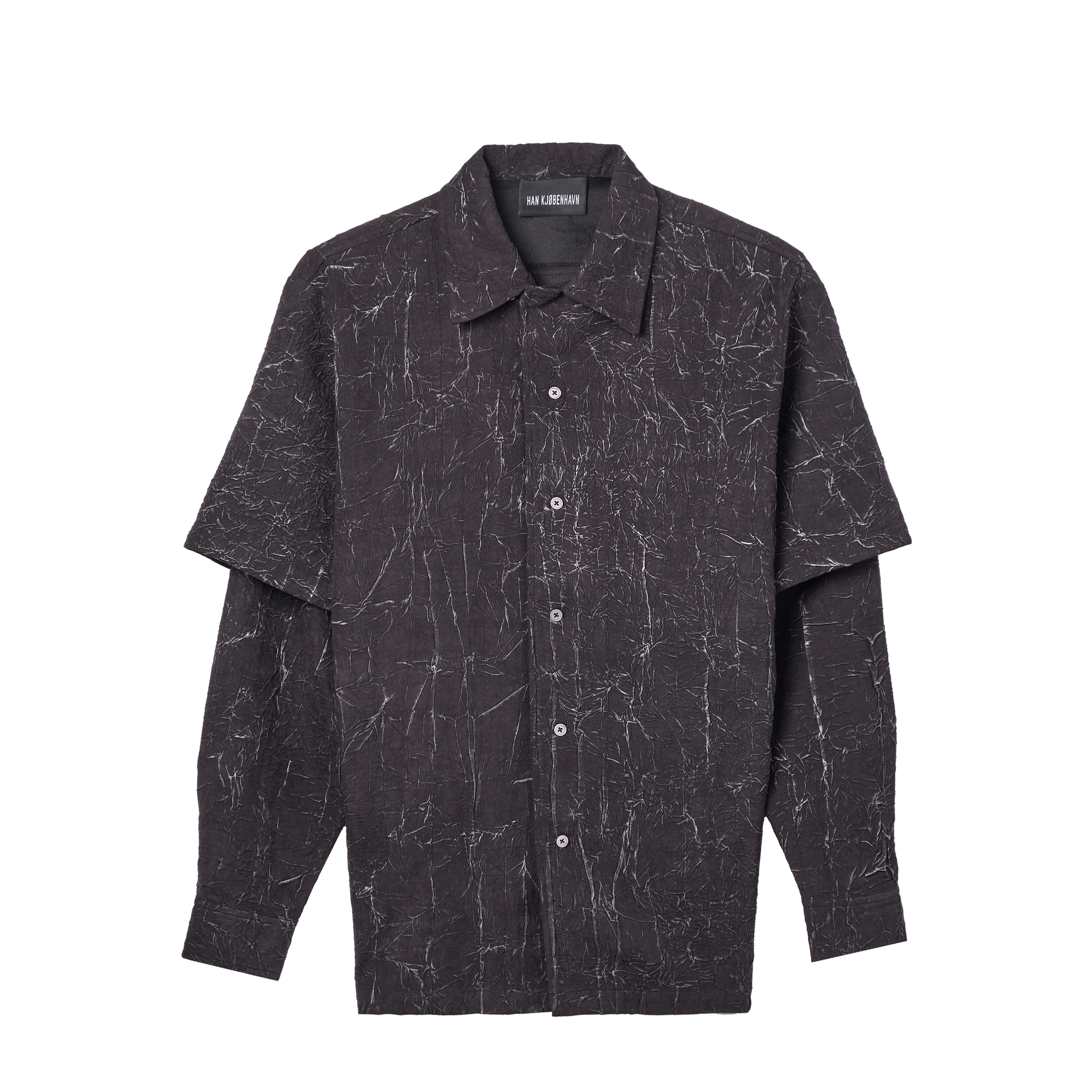 Han Kjobenhavn Wrinkled Two-Layered L/S Shirt Black 8131