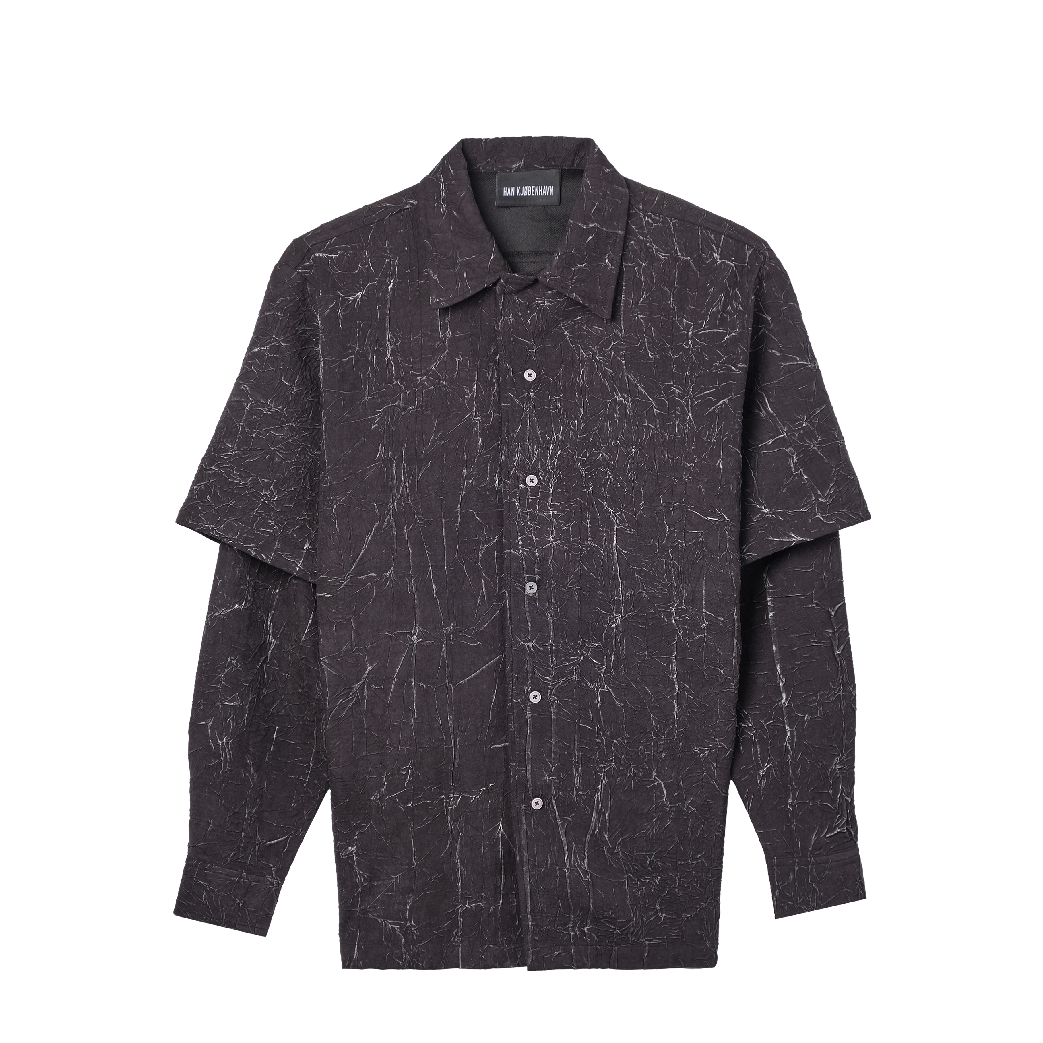 Han Kjobenhavn Wrinkled Two-Layered L/S Shirt Black 8131