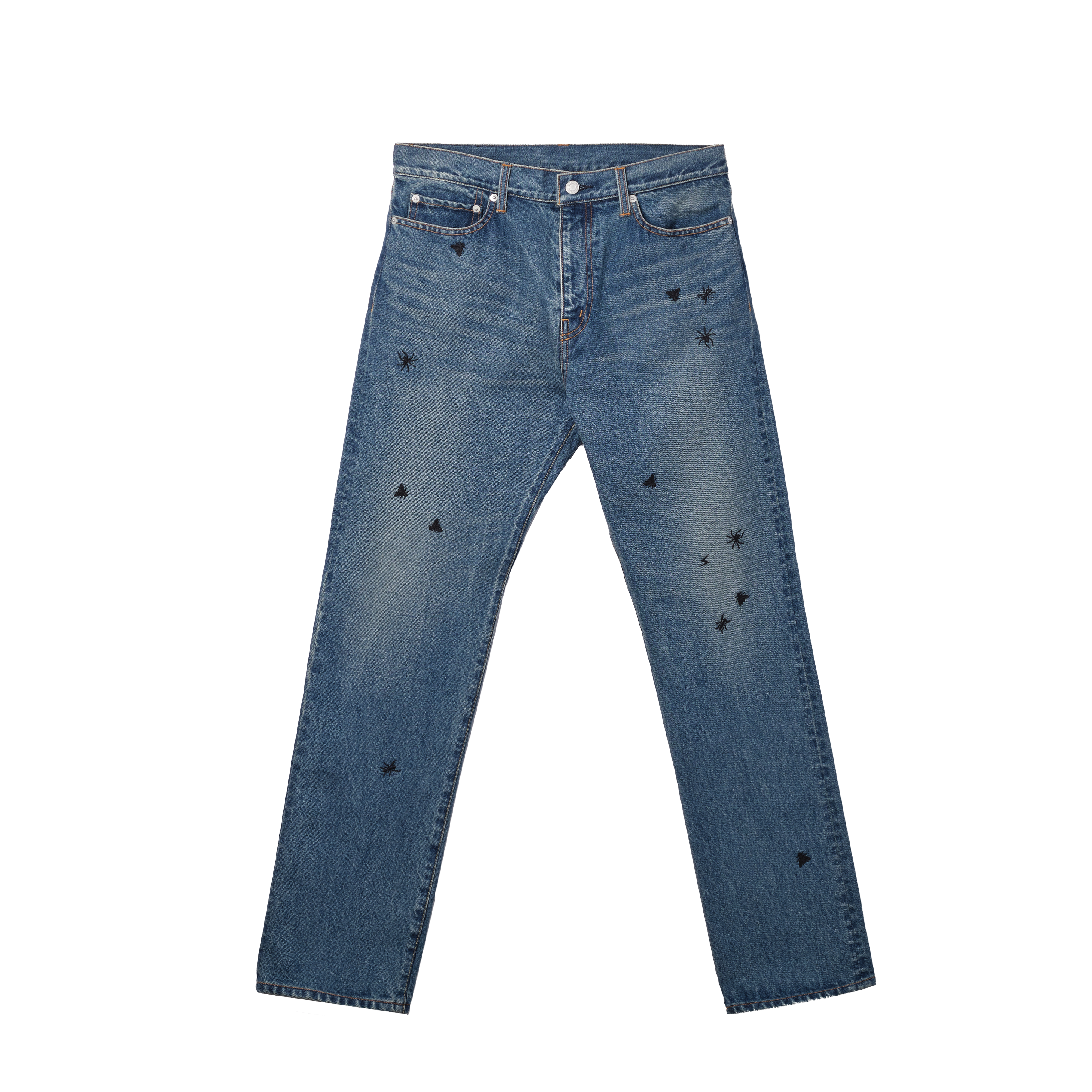 Undercover Denim Pants With Embroidery Detail Indigo 8251