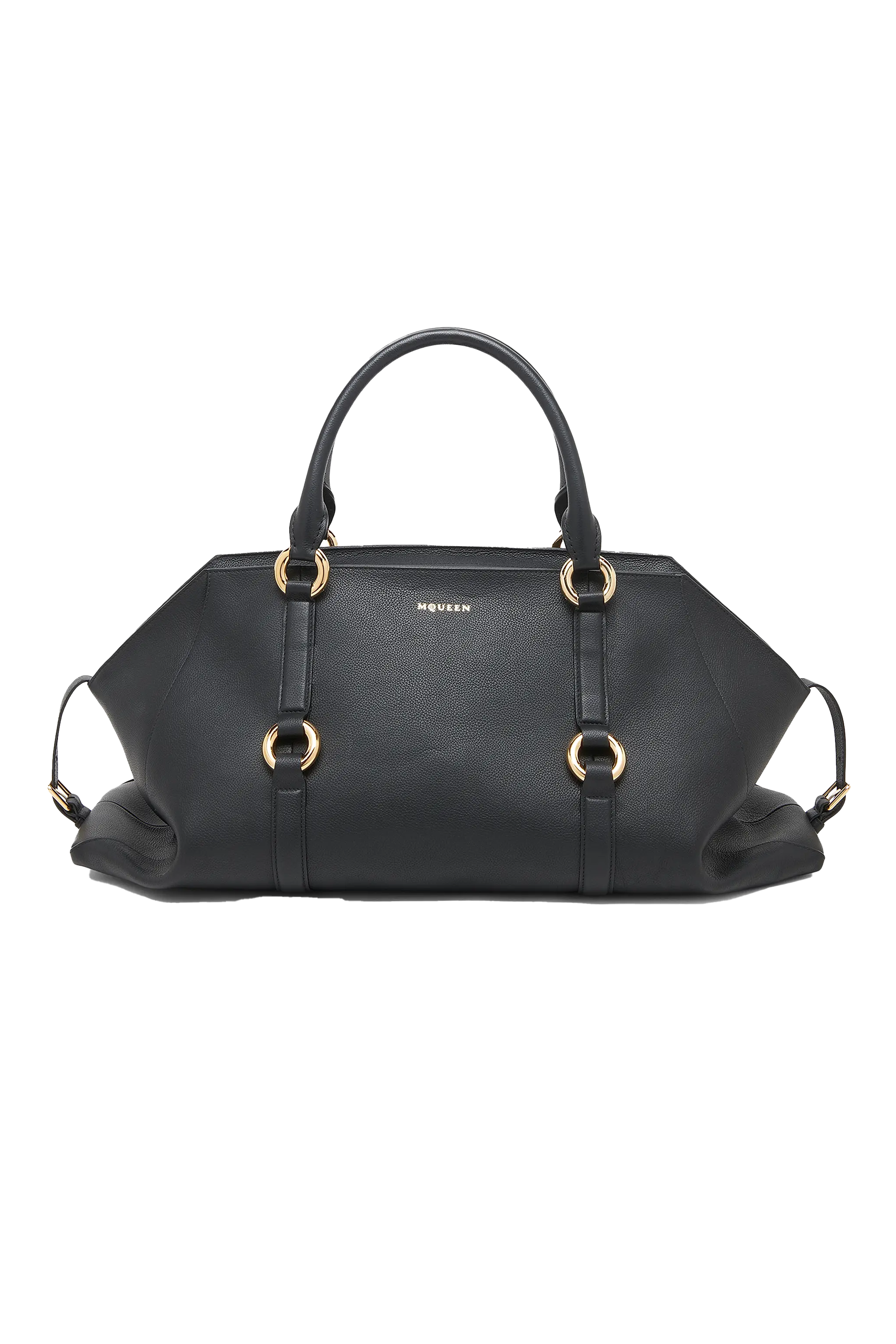 McQueen Maxi Leather Bag Black