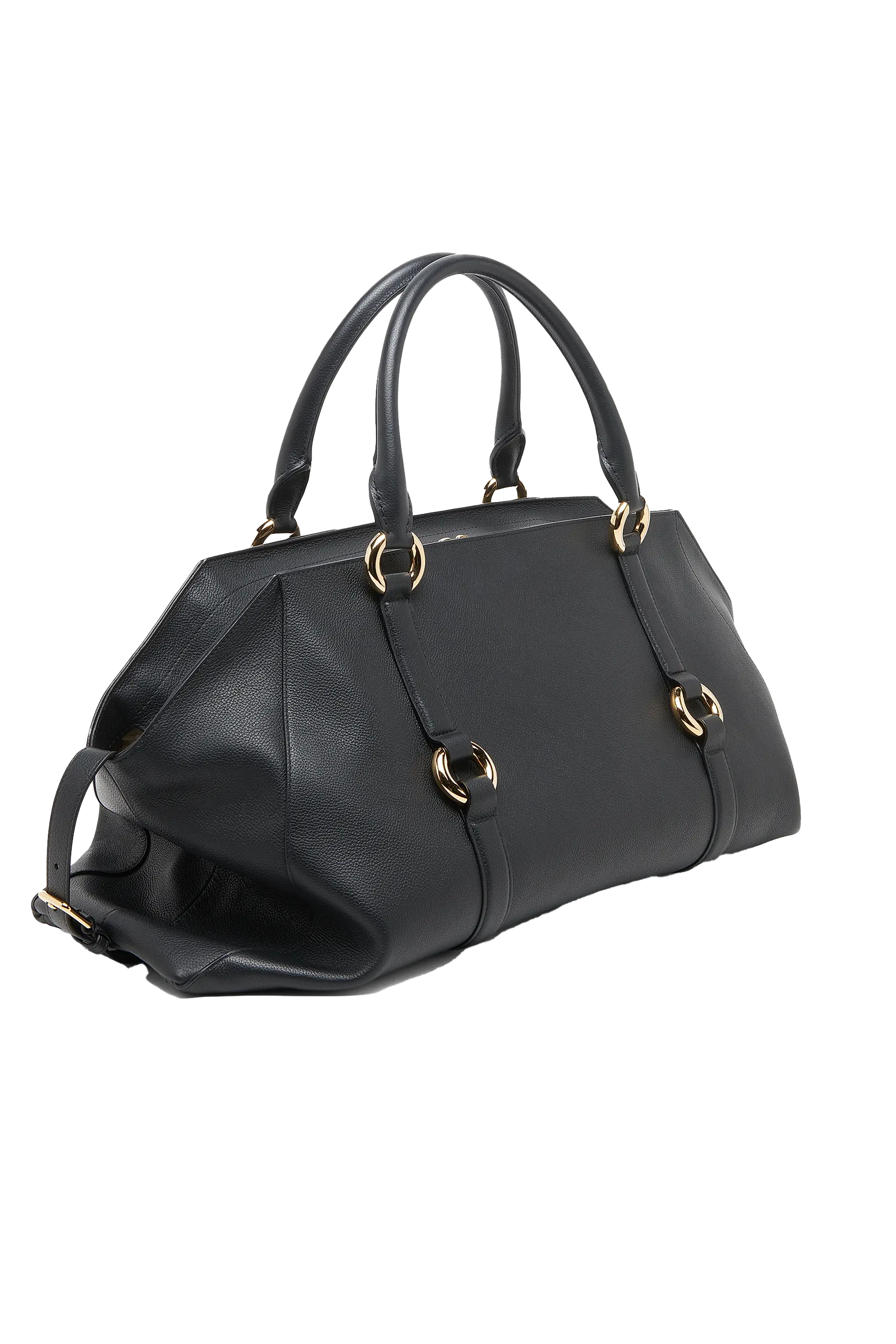 McQueen Maxi Leather Bag Black