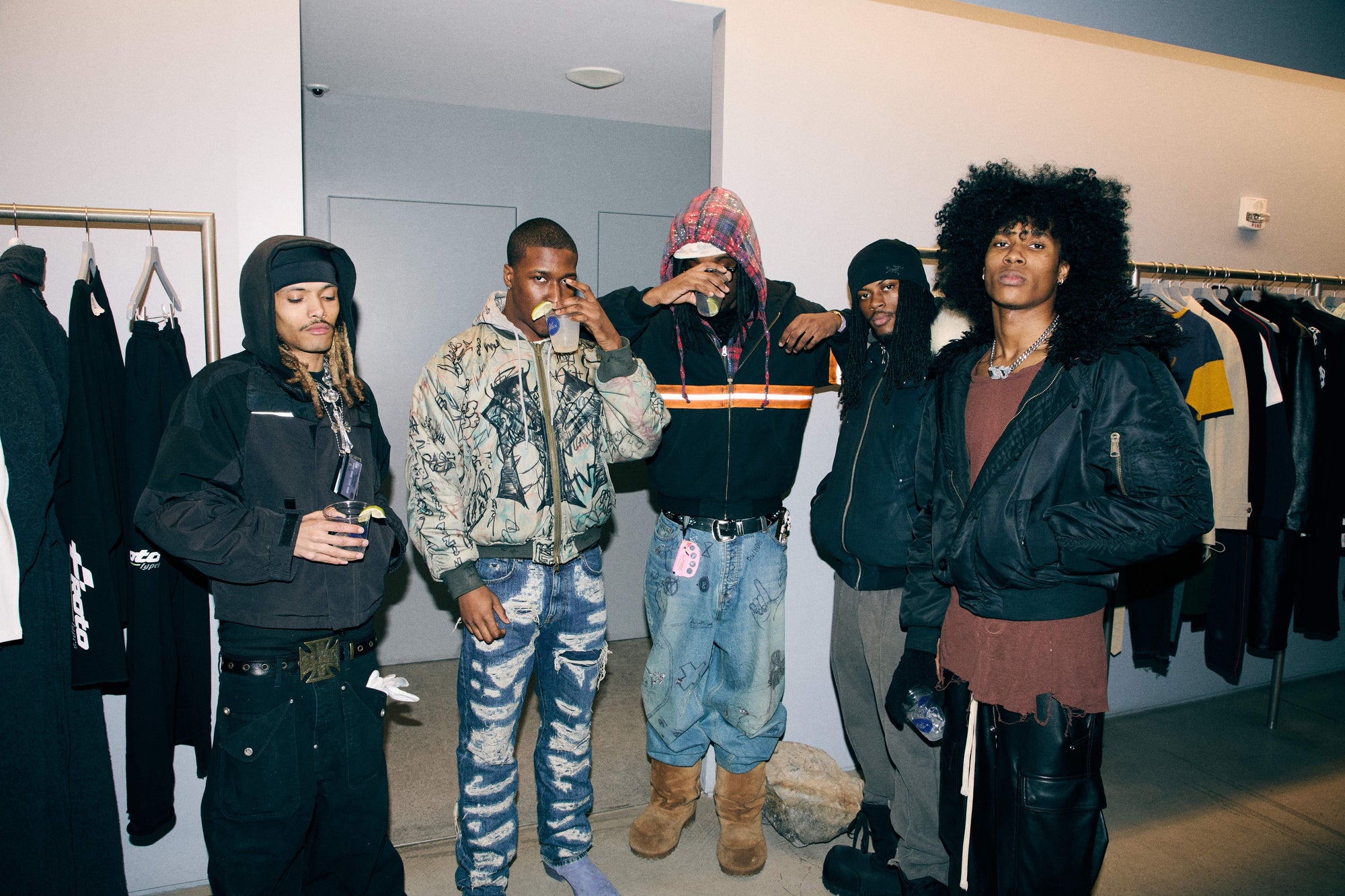 A person wearing incredibly styled clothes from ESSX NYC