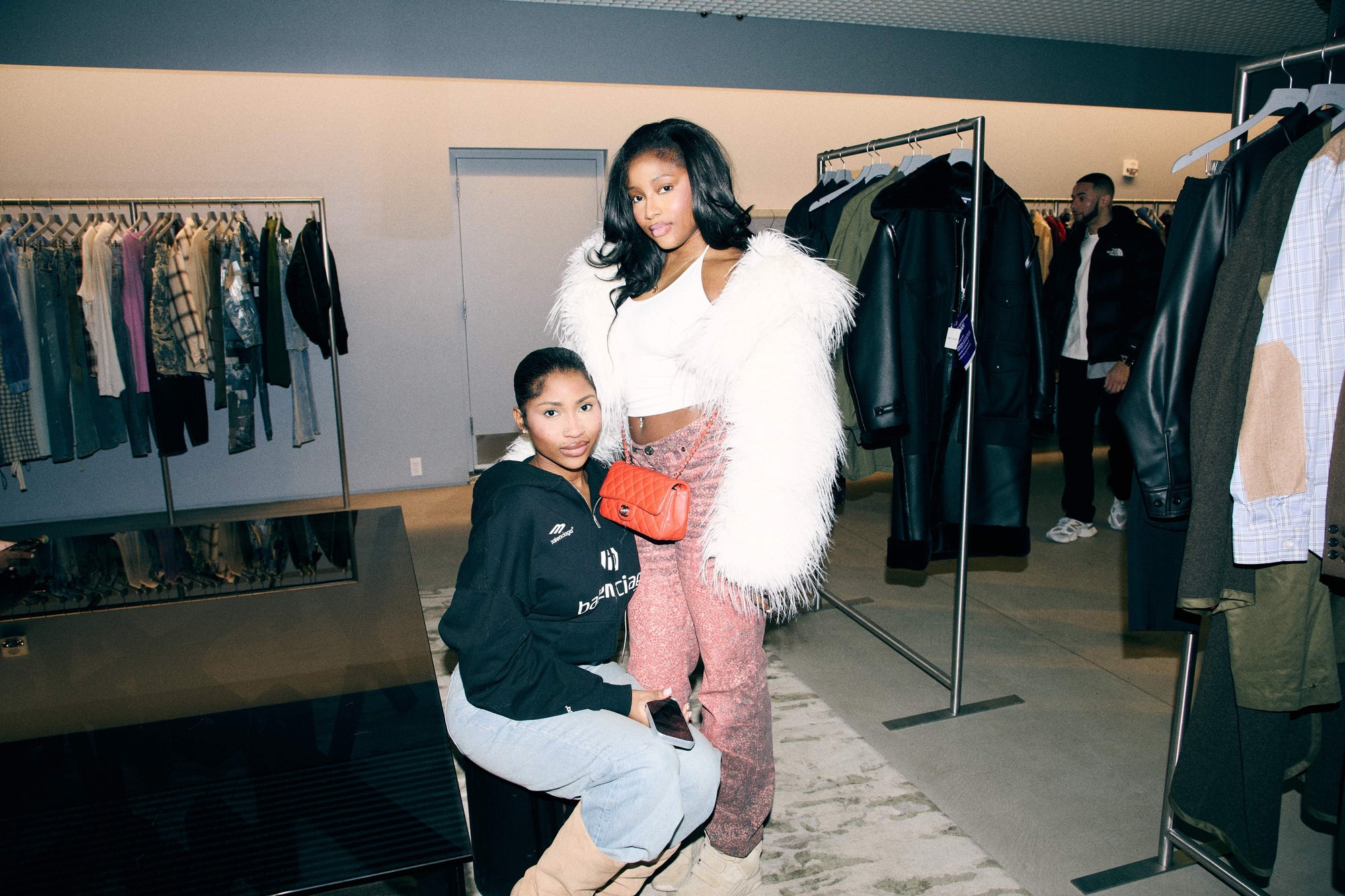 A person wearing incredibly styled clothes from ESSX NYC