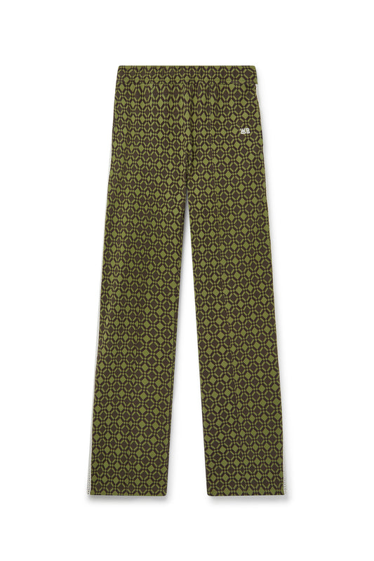 WALES BONNER PATTERNED POWER TRACK PANTS BROWN