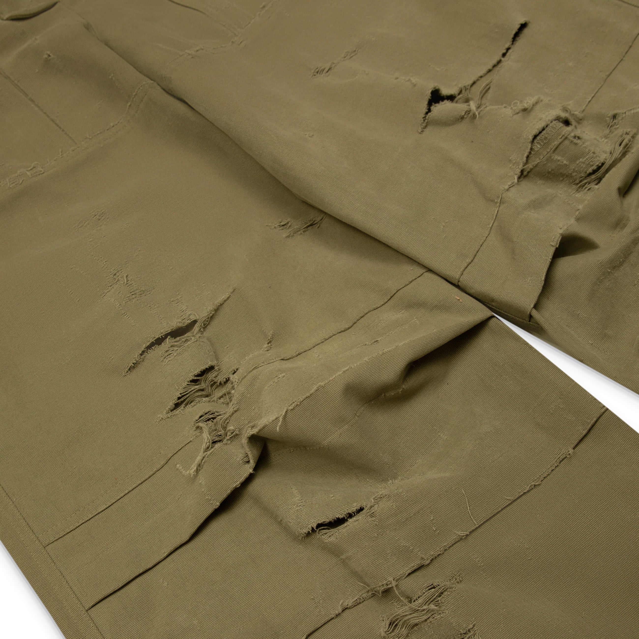 Bryan Jimenez Distressed Uniform Trousers Beige