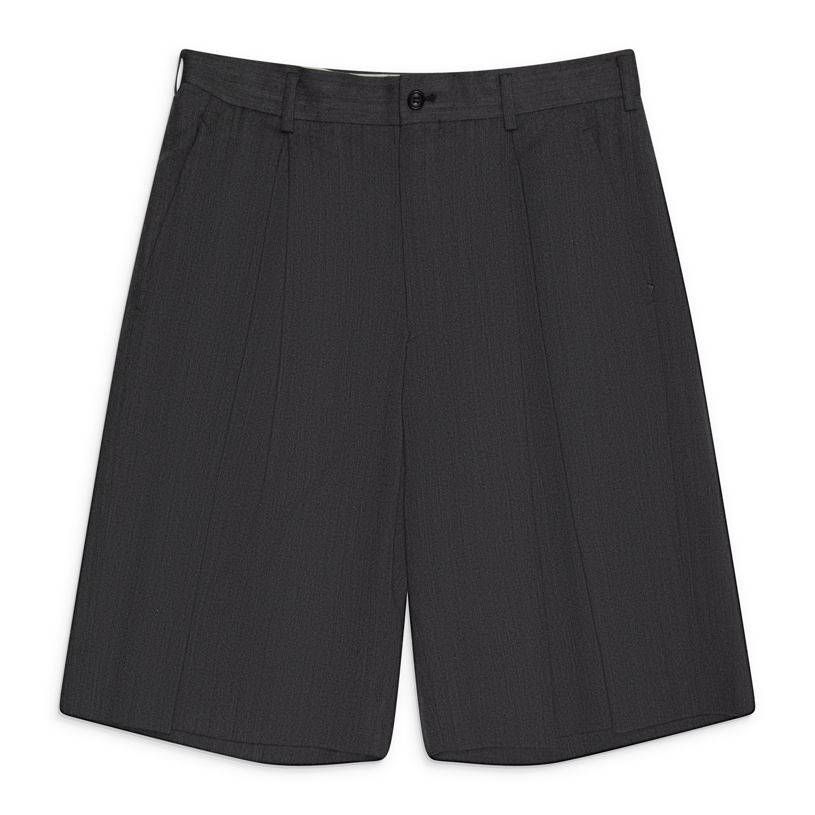 Comme Des Garcons Homme Plus Pleated Wool Shorts Grey