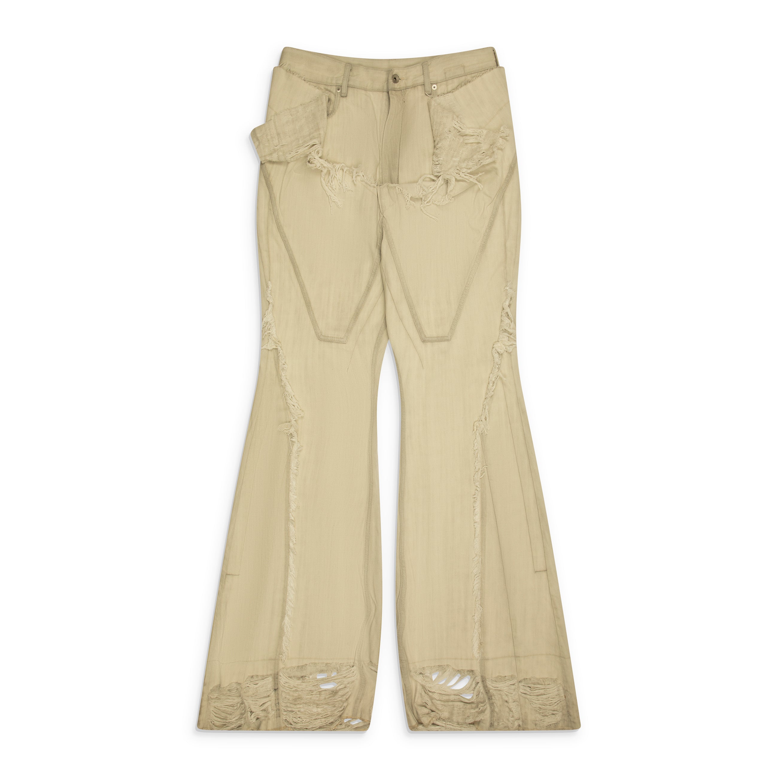 Rick Owens DRKSHDW Slivered Bootcut Jeans White