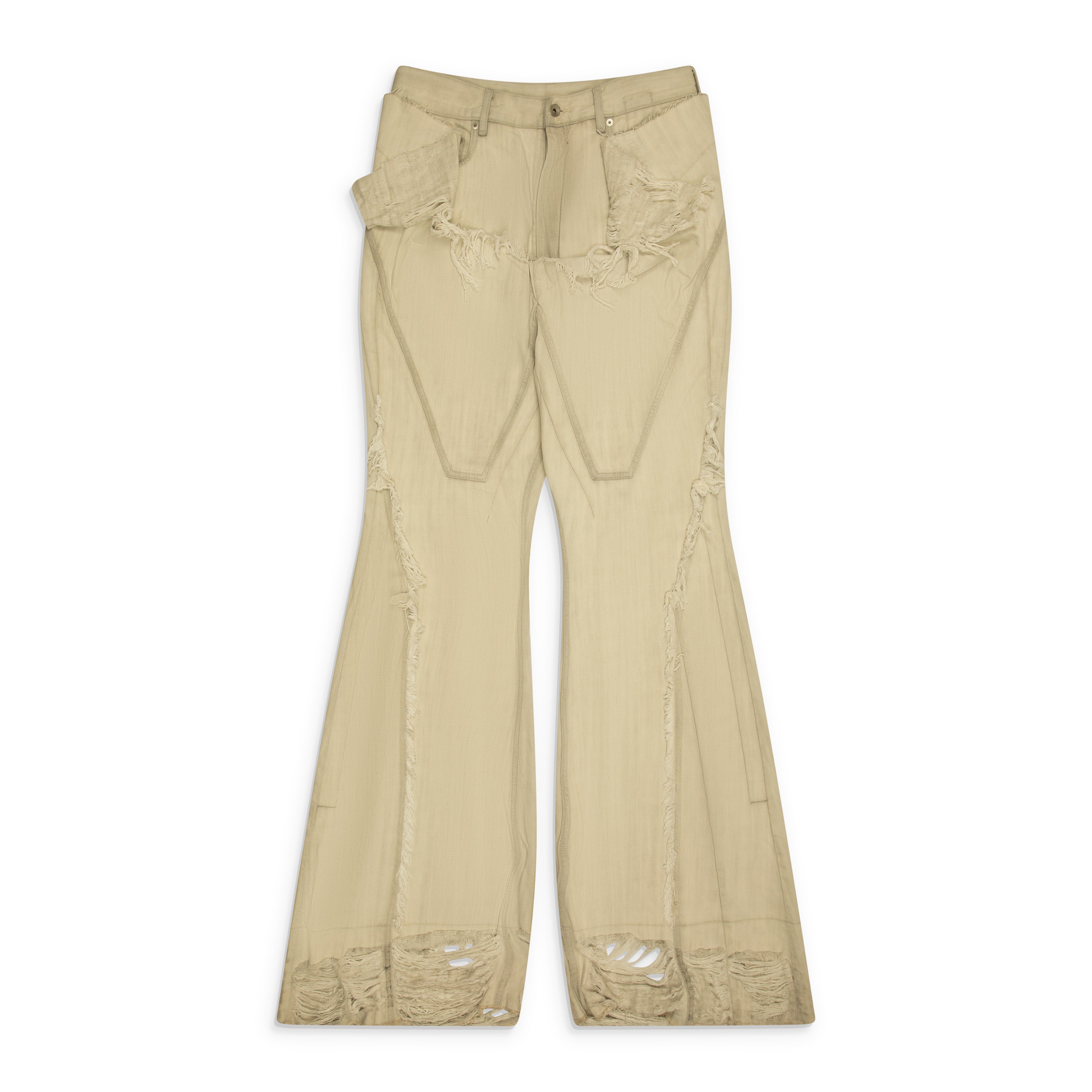 Rick Owens DRKSHDW Slivered Bootcut Jeans White
