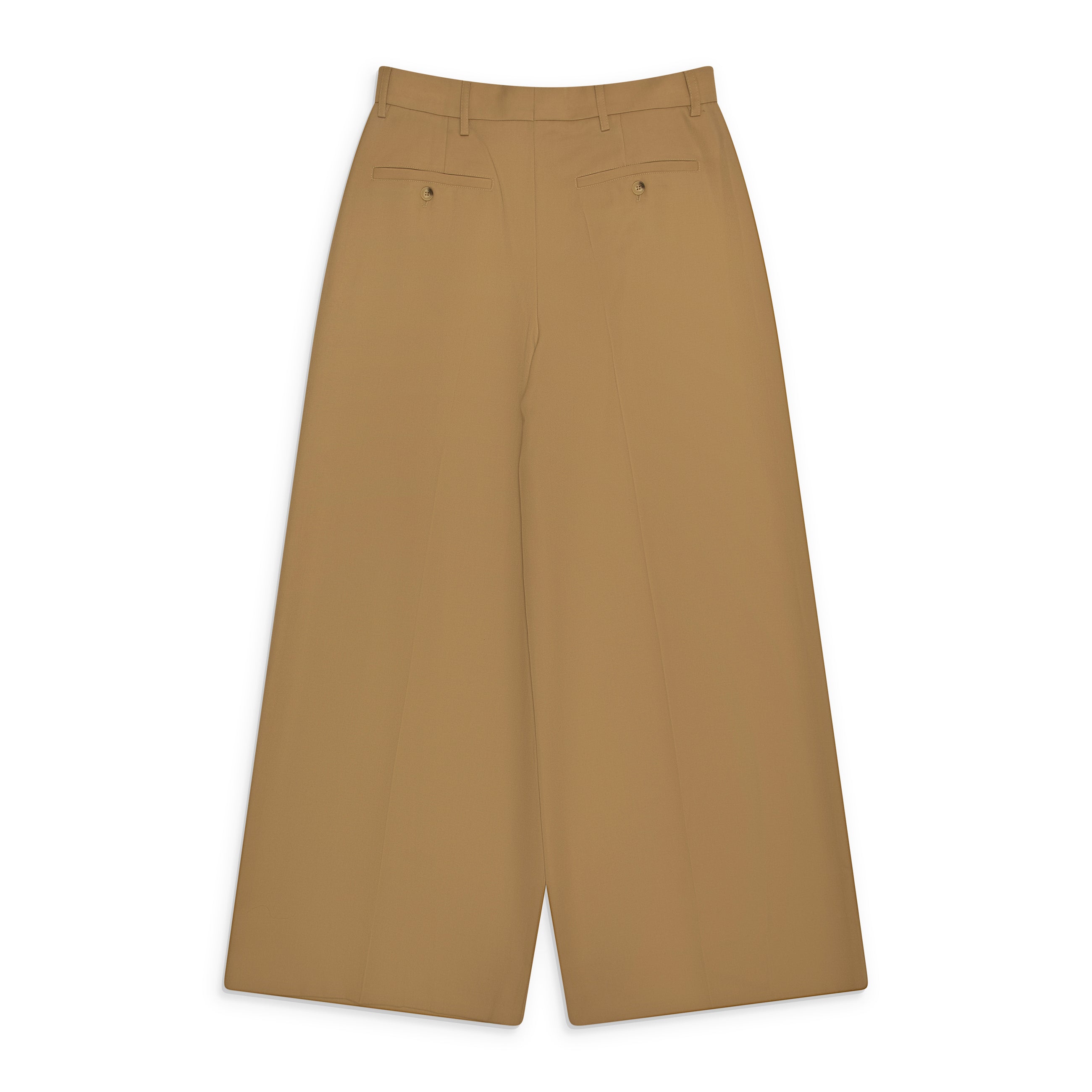 Simone Rocha Wide Leg Belt Loop Tab Trousers W/ Daisy Beige