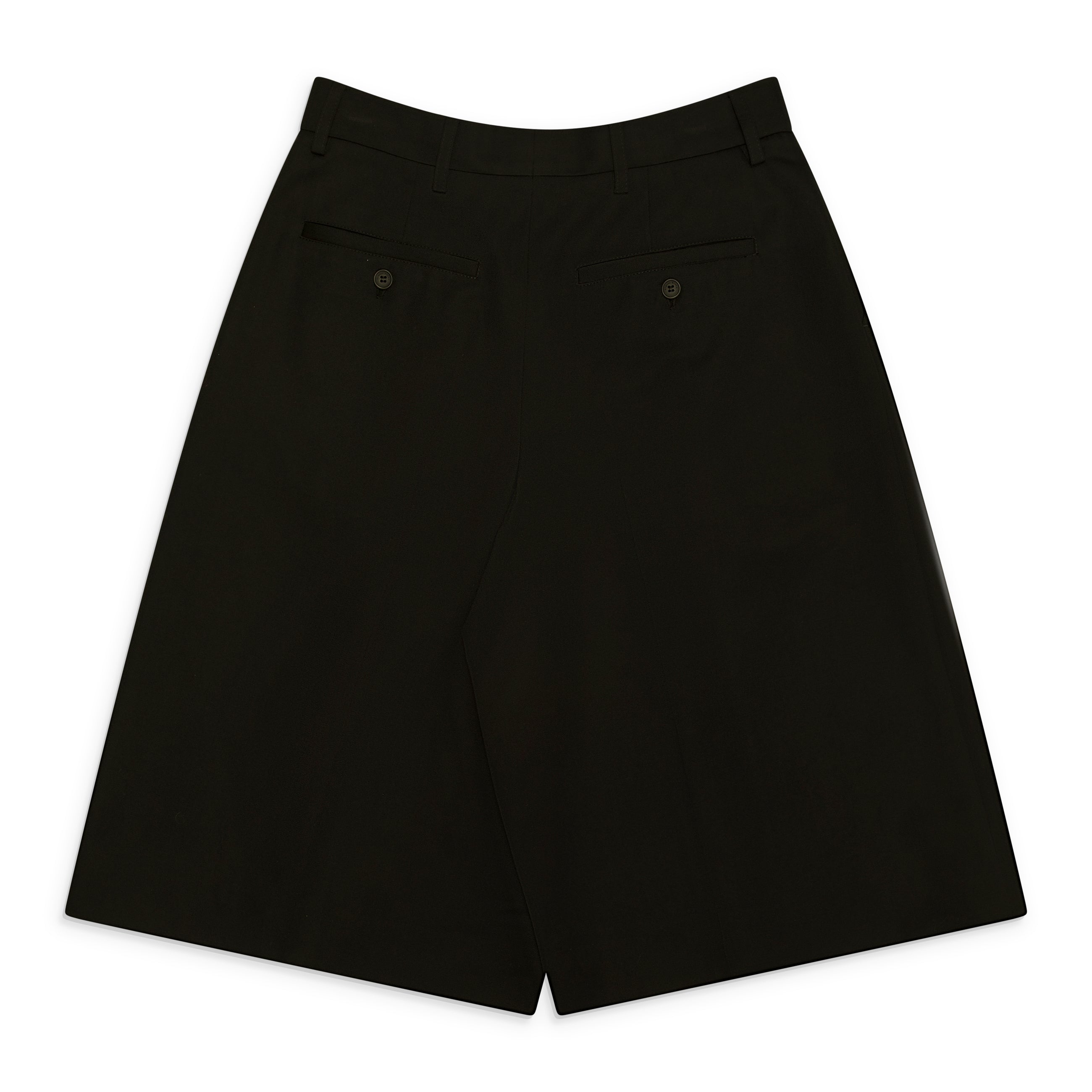 Simone Rocha Tailored Wide Leg Belt Loop Tab Shorts W/ Daisy Black