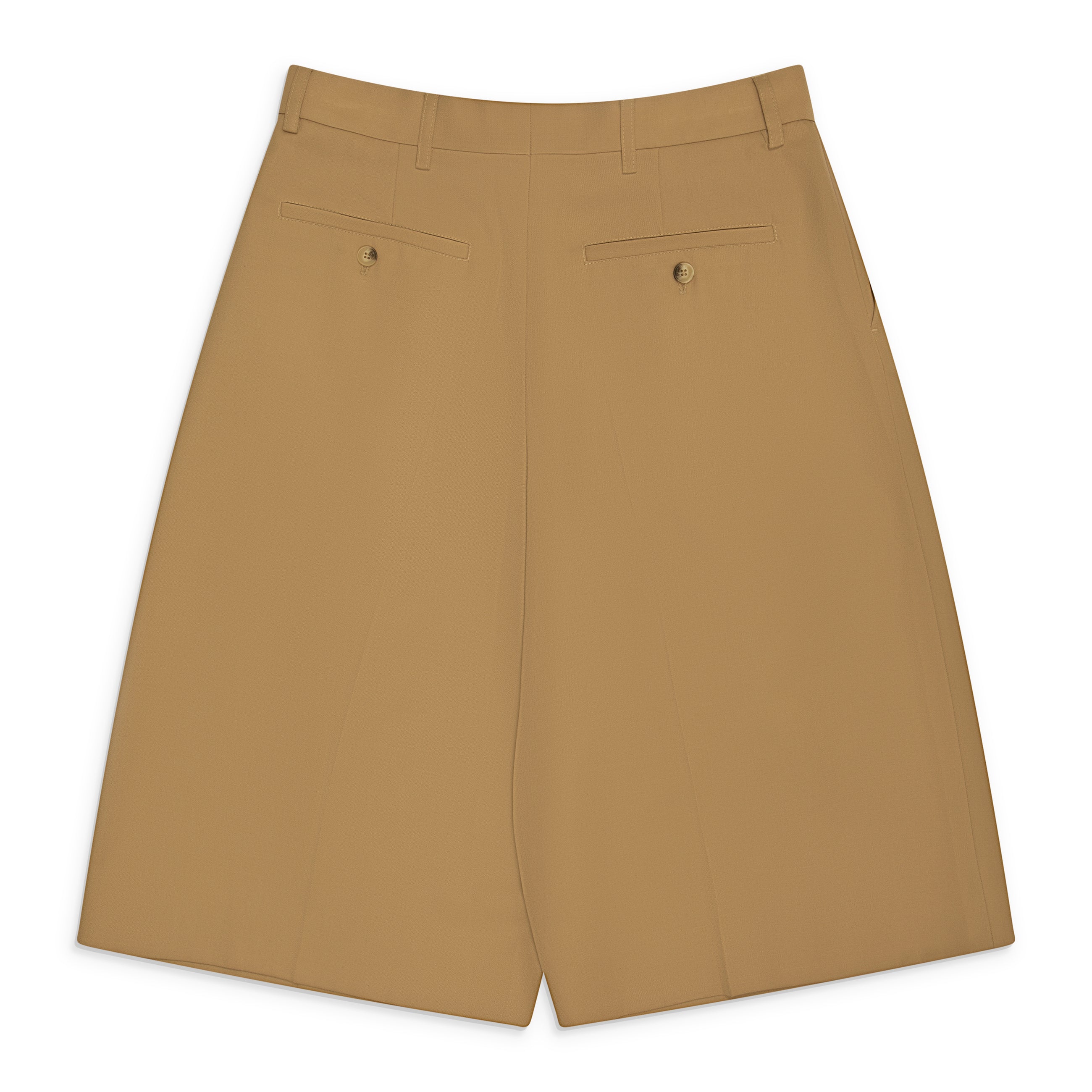 Simone Rocha Tailored Wide Leg Belt Loop Tab Shorts W/ Daisy Beige