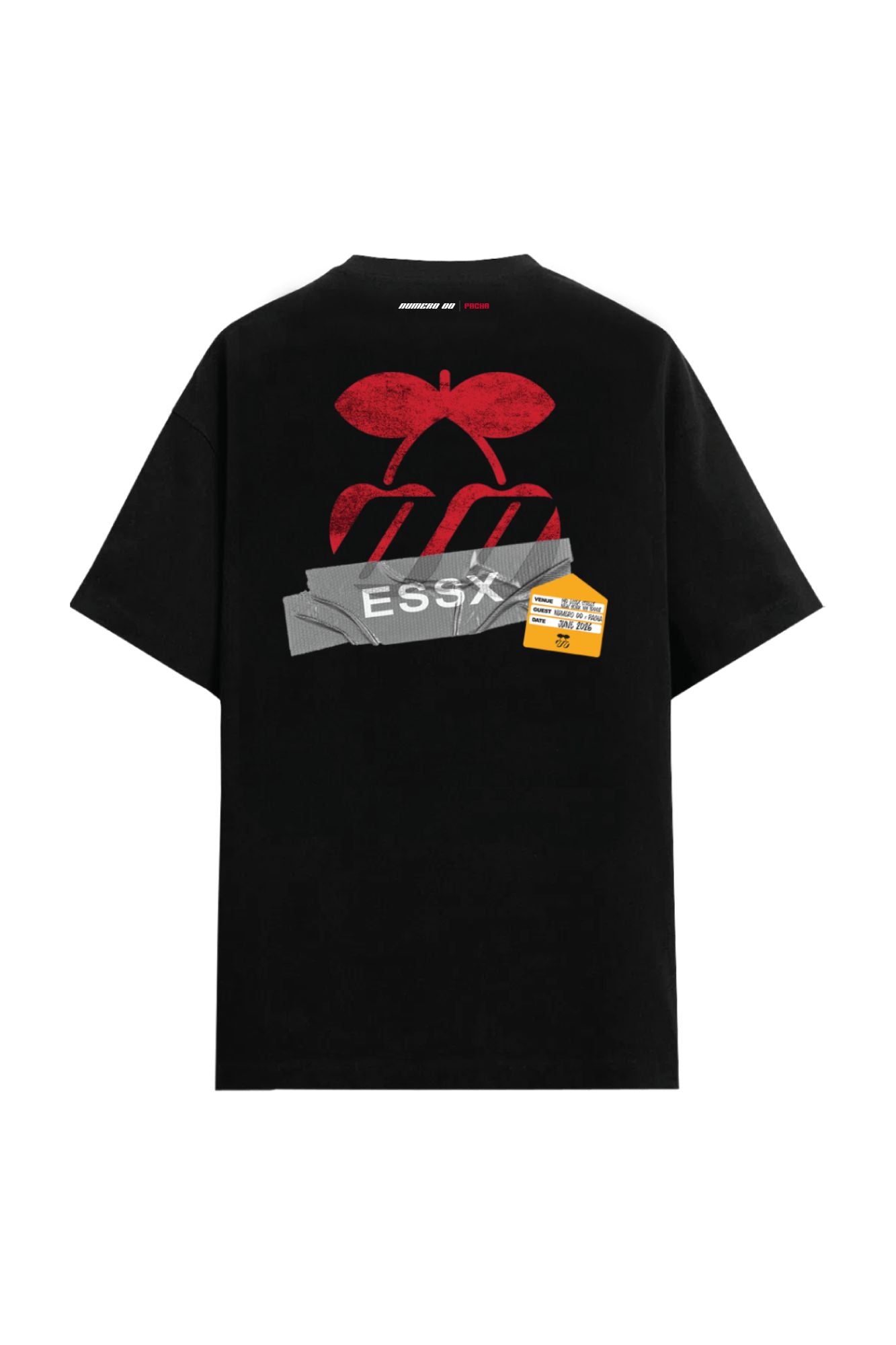 PACHA Unisex T-Shirt Tape Black