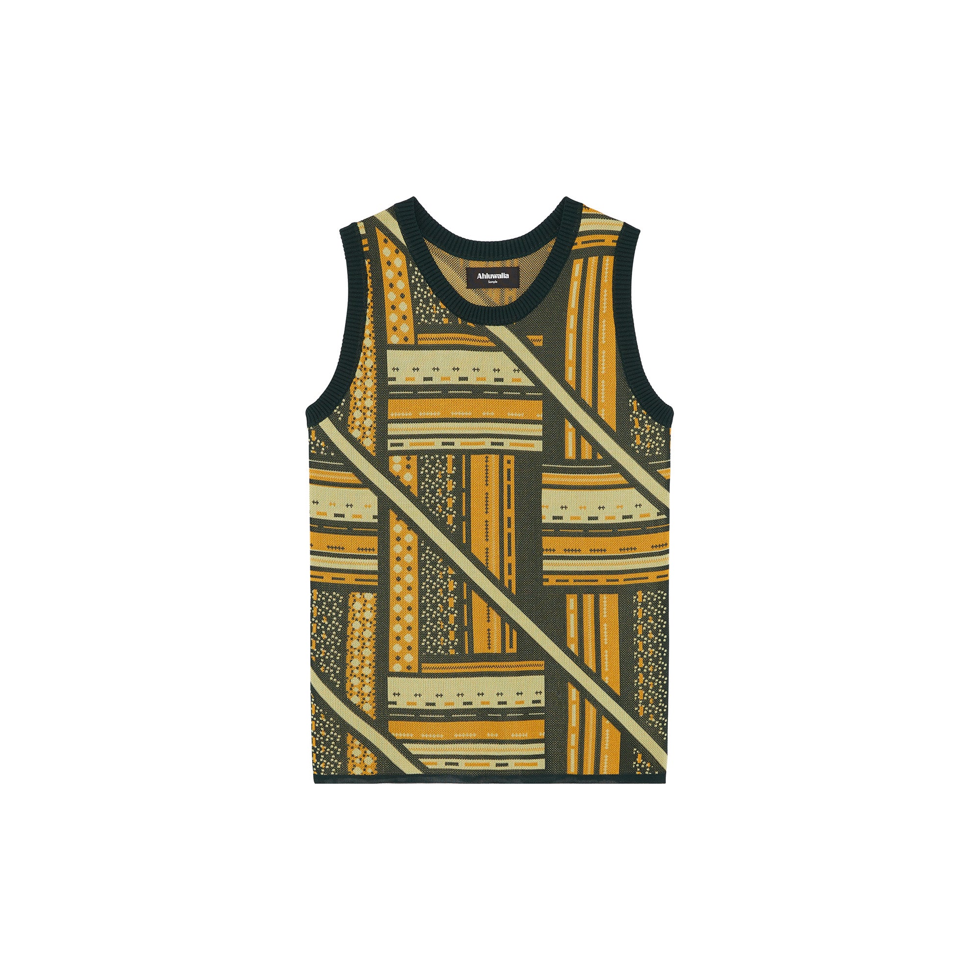 Ahluwalia Kalonji Knit Vest Green/Yellow 2453