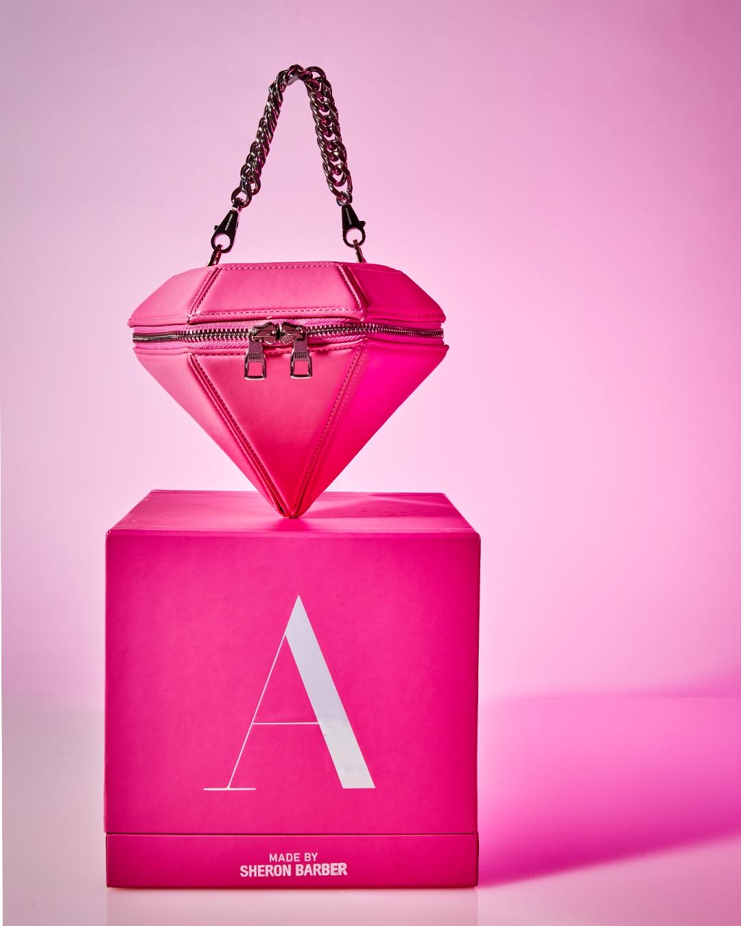 Aleali May X Sheron Barber Argyle Diamond Hand Bag Pink 6639