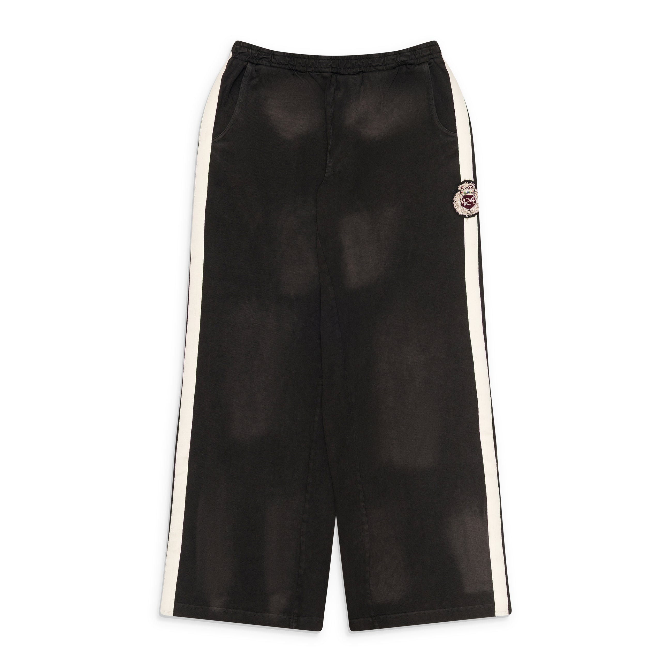 424 Stripped Ripped Sweatpants Black Black
