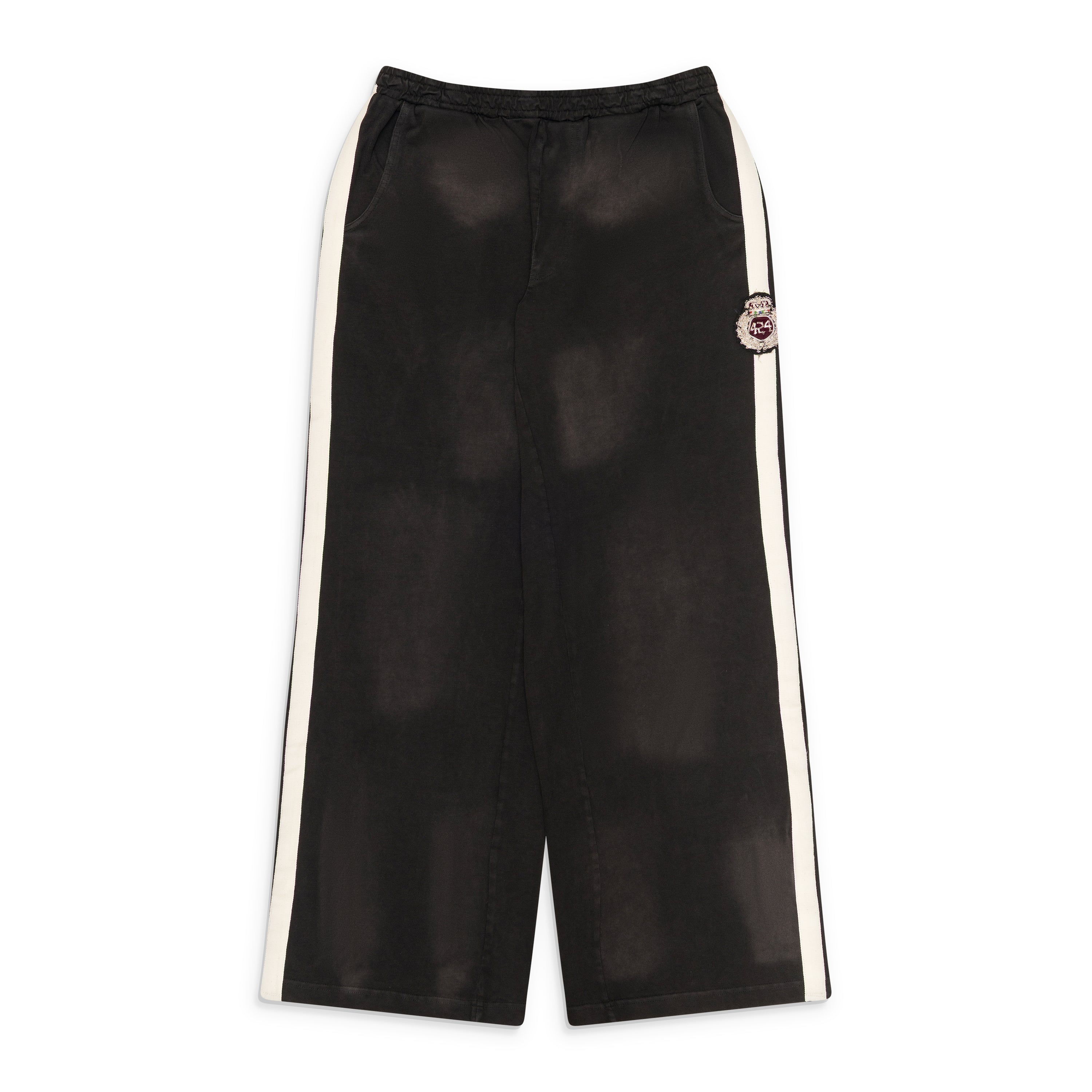 424 Stripped Ripped Sweatpants Black Black