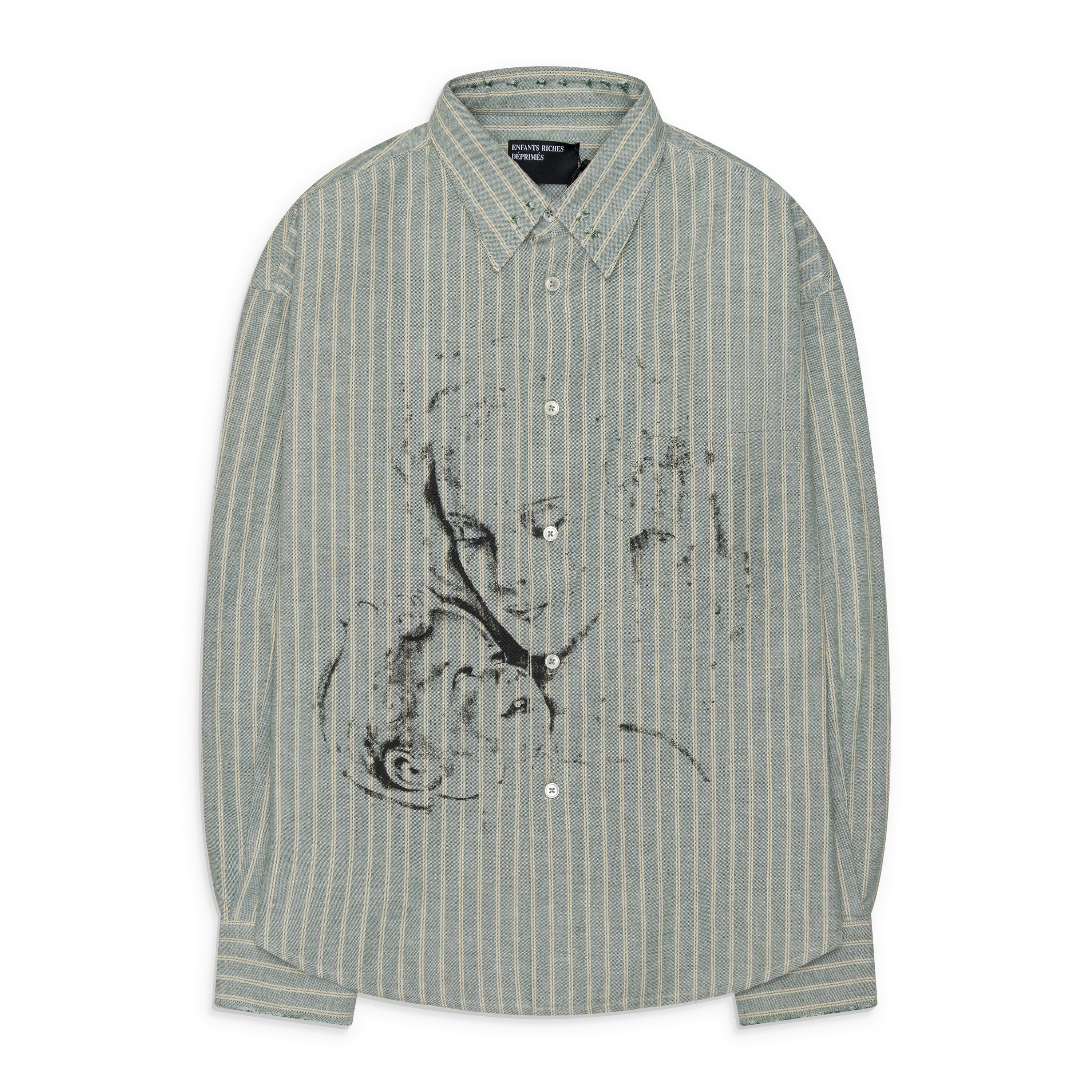 Enfants Riches Deprimes Henri's Repaired Everyday Shirt (Mother With Child) Green