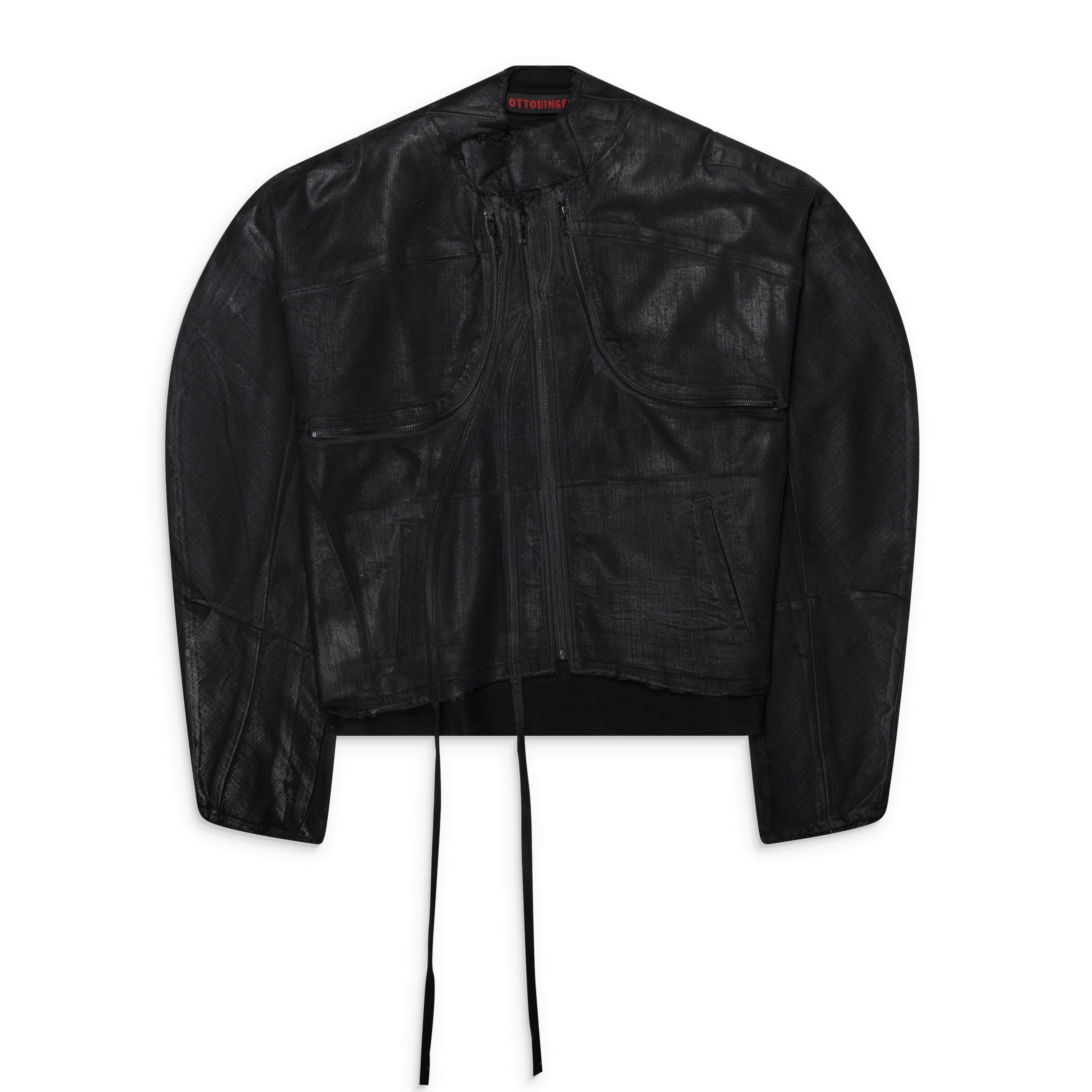 Ottolinger Glazed Denim Zip Jacket Black