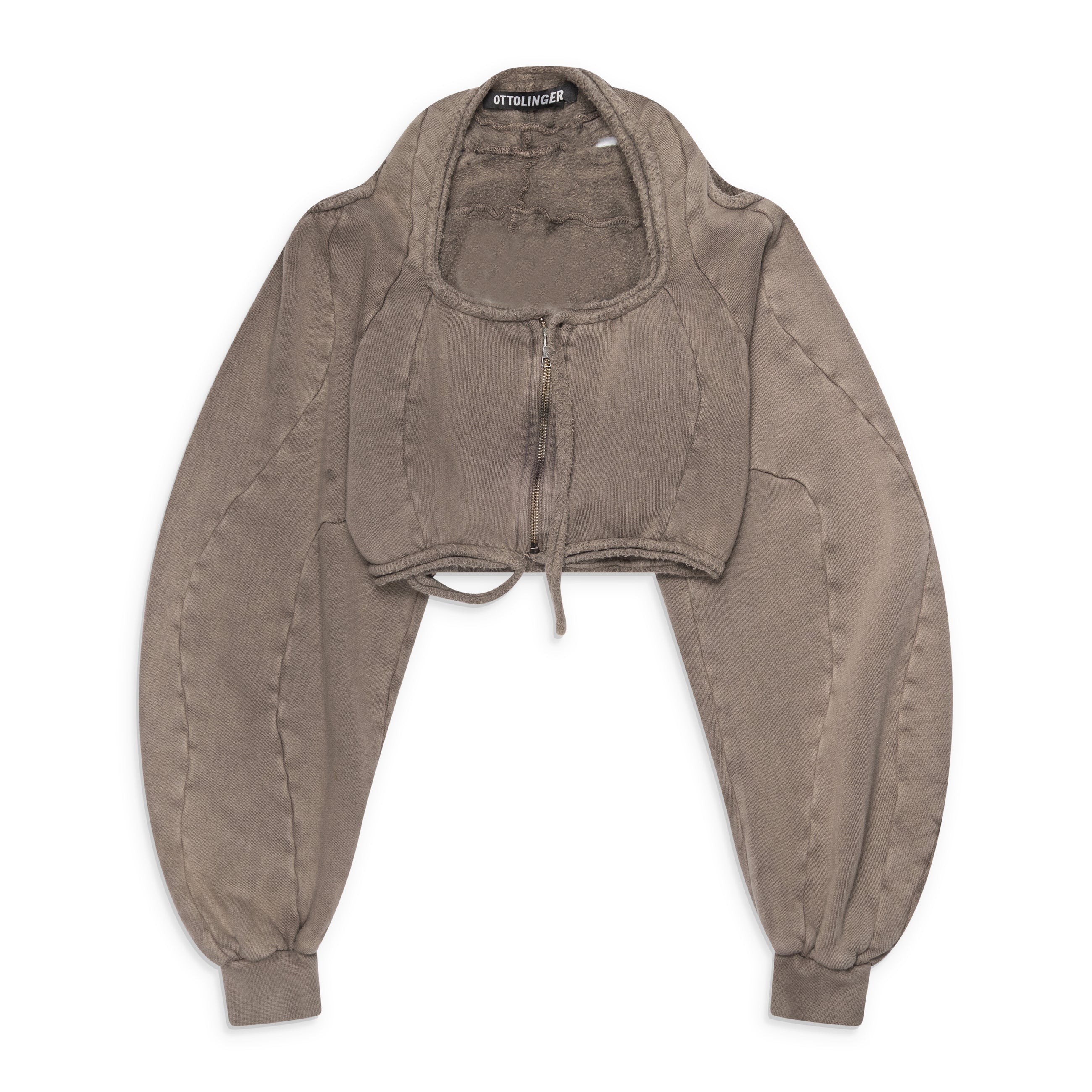 Ottolinger Rogue Cropped Zip Up Beige
