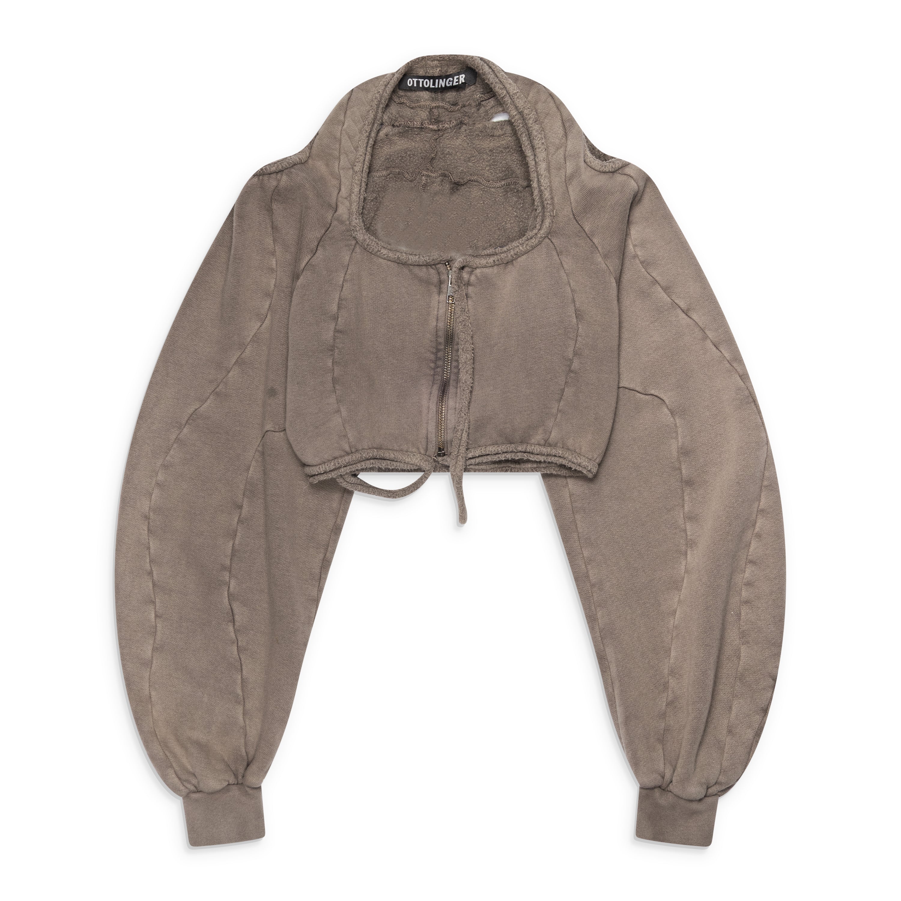 Ottolinger Rogue Cropped Zip Up Beige